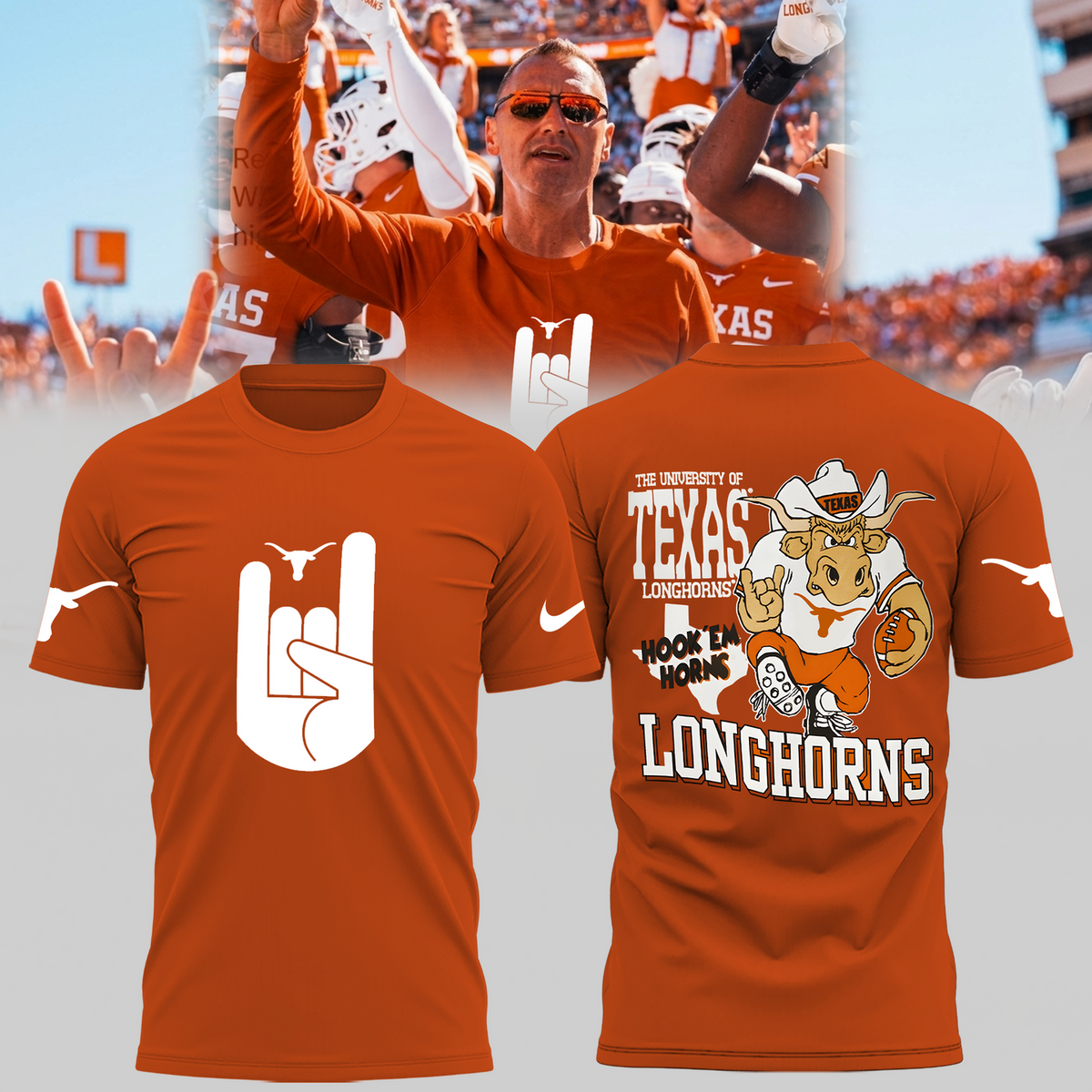 Limited Edition Texas Longhorns Hook 'Em Sign T-Shirt