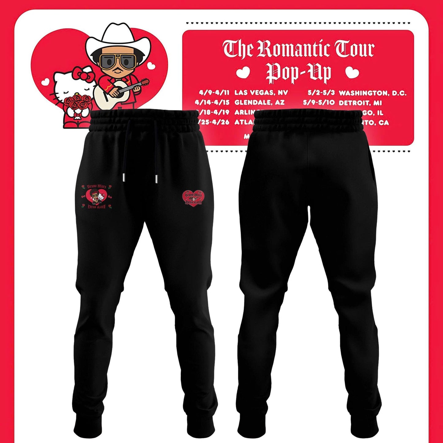 Bruno Mars x Hello Kitty "The Romantic Tour" Sweatshirt
