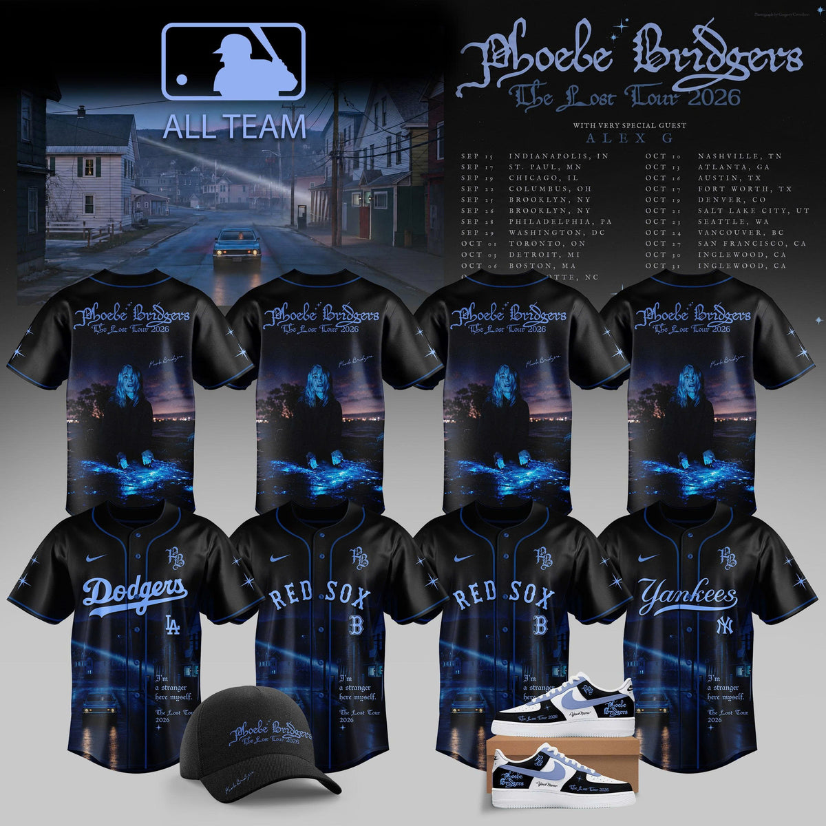 Baseball x Phoebe Bridgers the lost tour Jersey v1