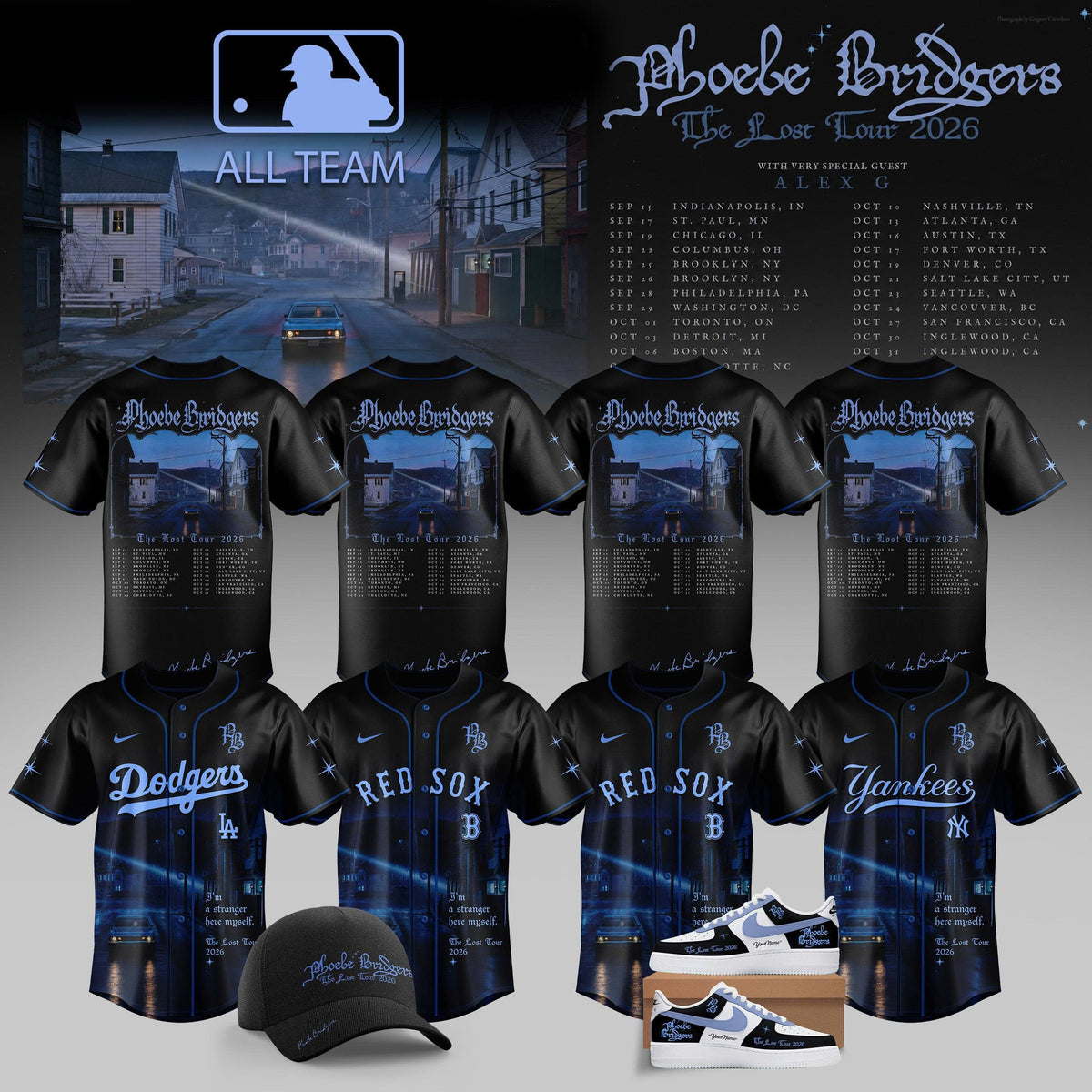 Baseball x Phoebe Bridgers the lost tour Jersey v2