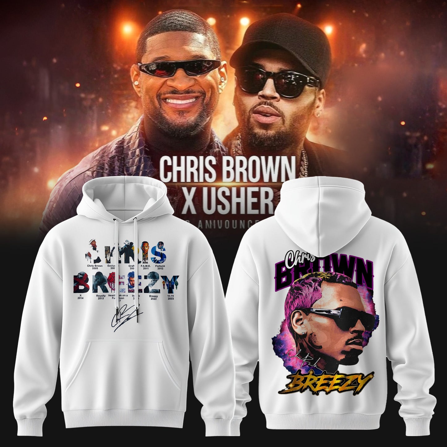 CHRIS BROWN x RAYMOND USHER – R&B TOUR 2026 Collection Hoodie