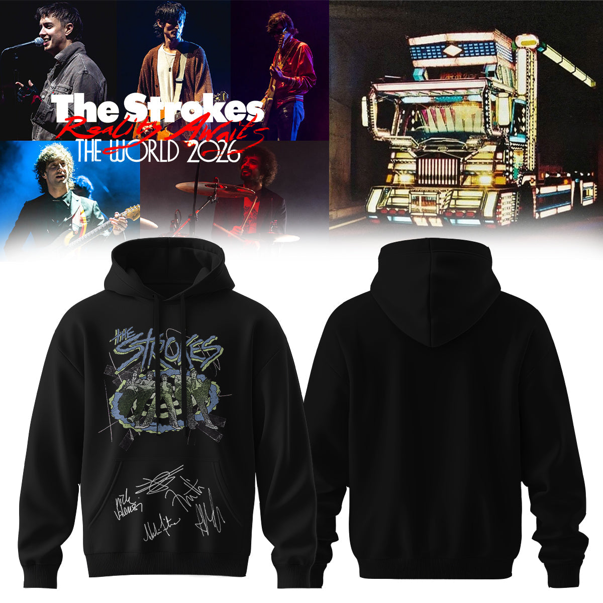 .The Strokes Reality Awaits World Tour 2026 Limited Edition Signature – Hoodie