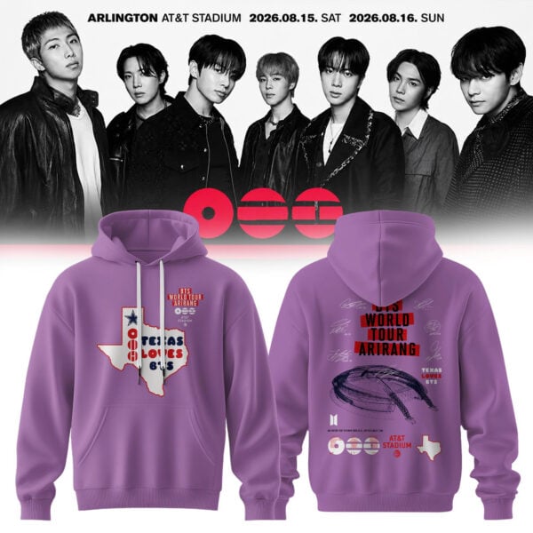 Texas Loves BTS | Dallas Cowboys x BTS WORLD TOUR ‘ARIRANG’ AT&T Stadium Hoodie – Purple