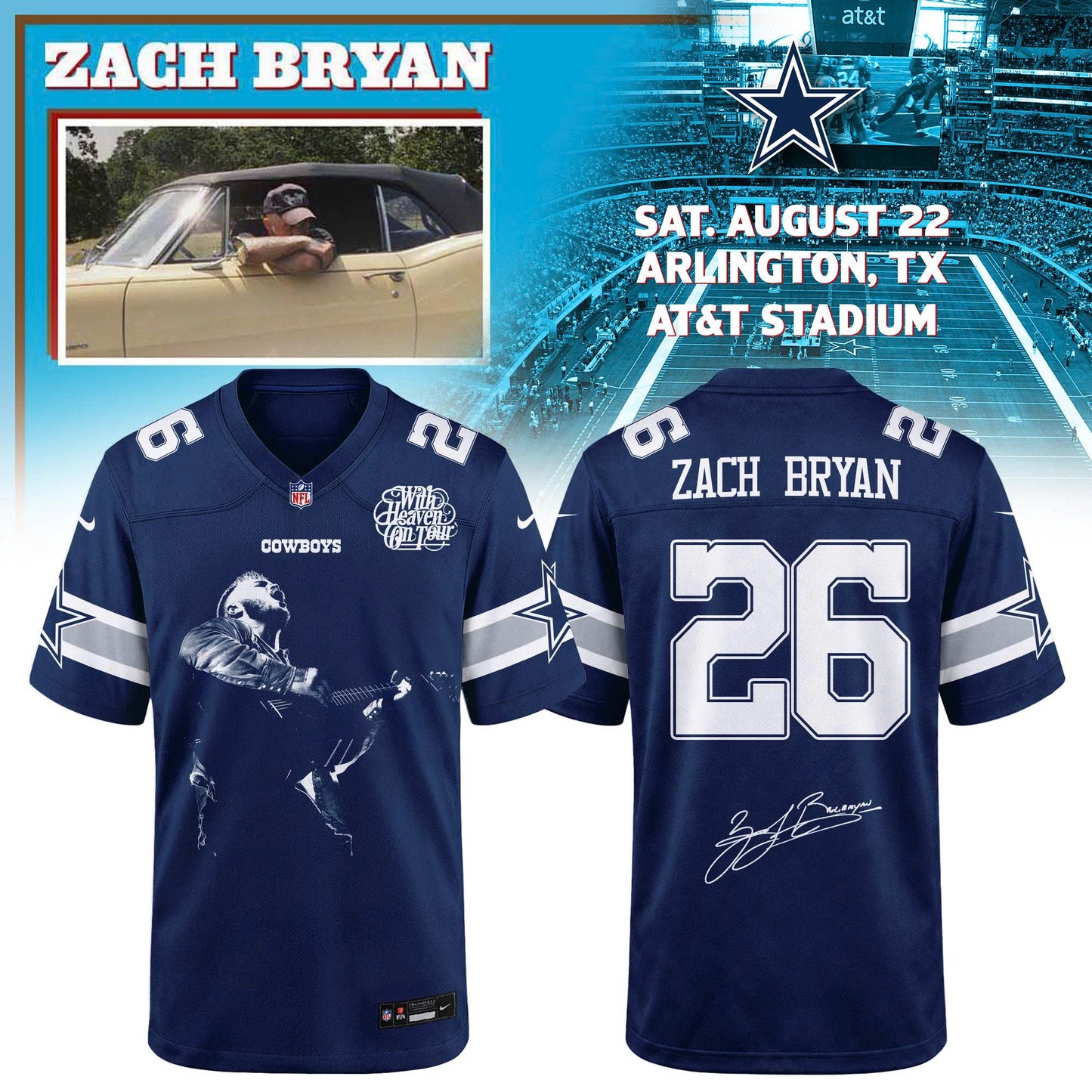 _ DAL x Zach Bryan – With Heaven On Tour 2026 Jersey