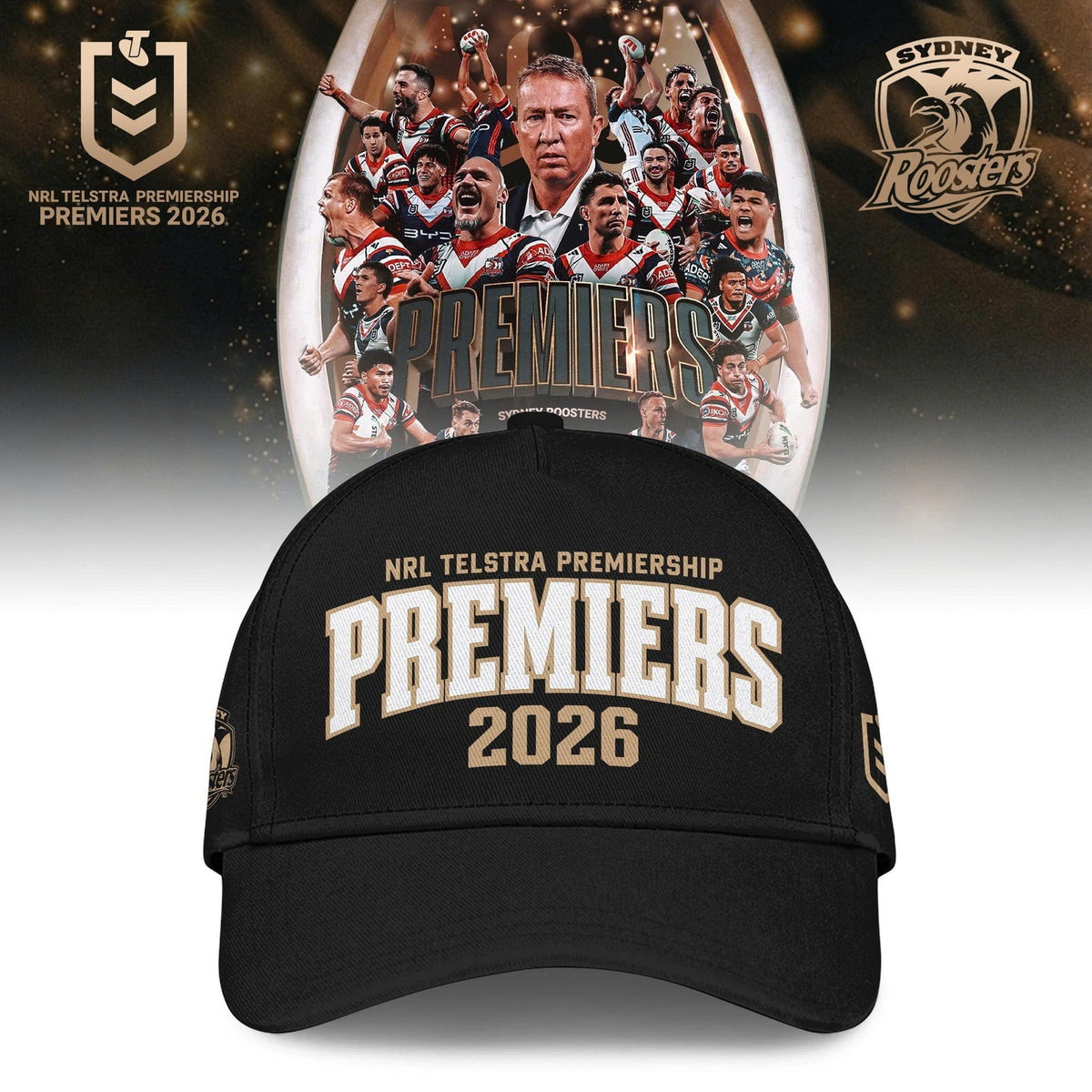Limited Edition Sydney Roosters Premiers 2026 Polo
