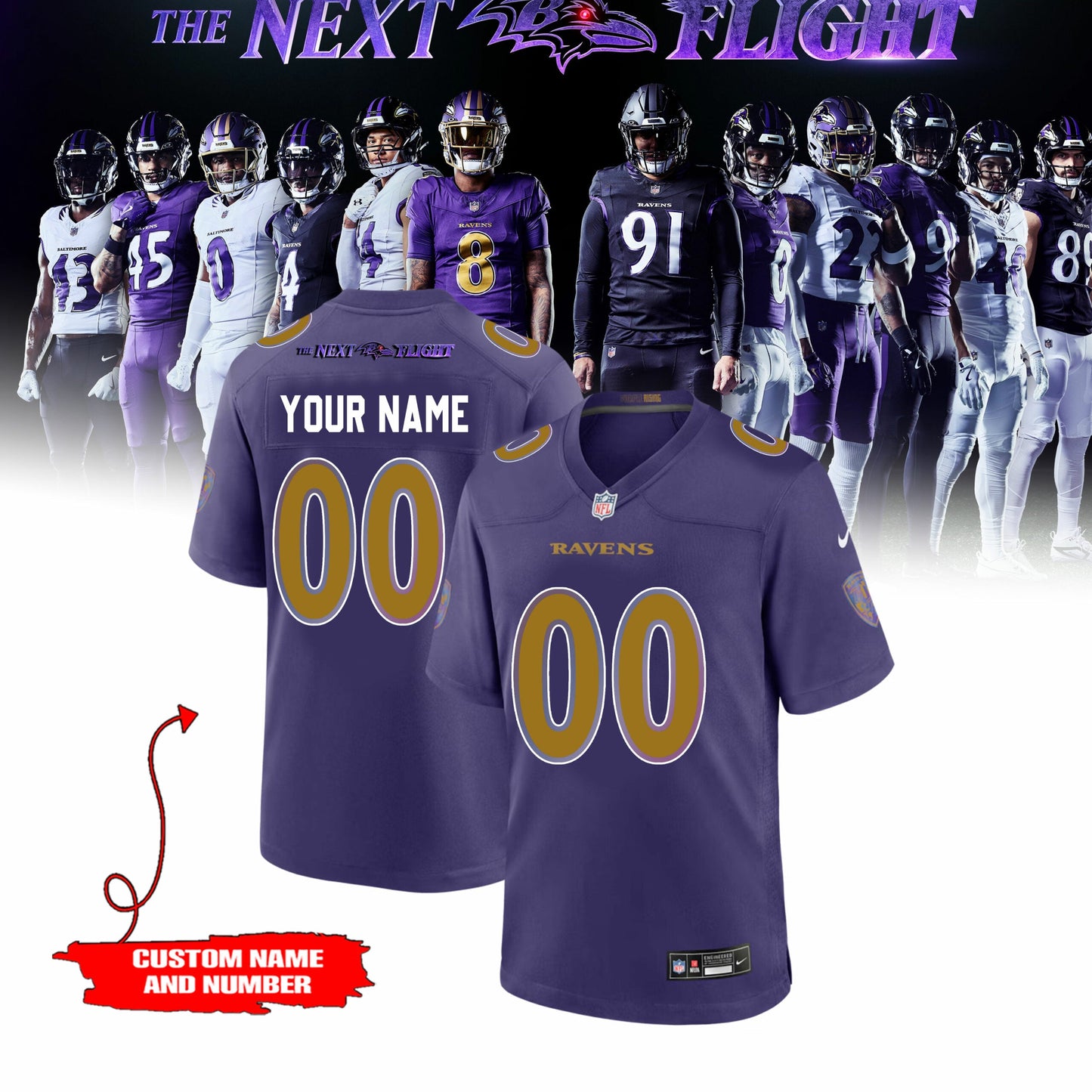 Limited Edition B.Ravens The Next Flight Football Jersey