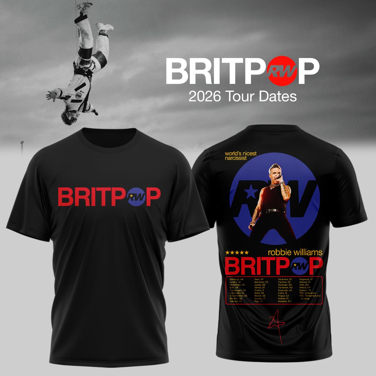 Robbie Williams BRITPOP World Tour Tshirt