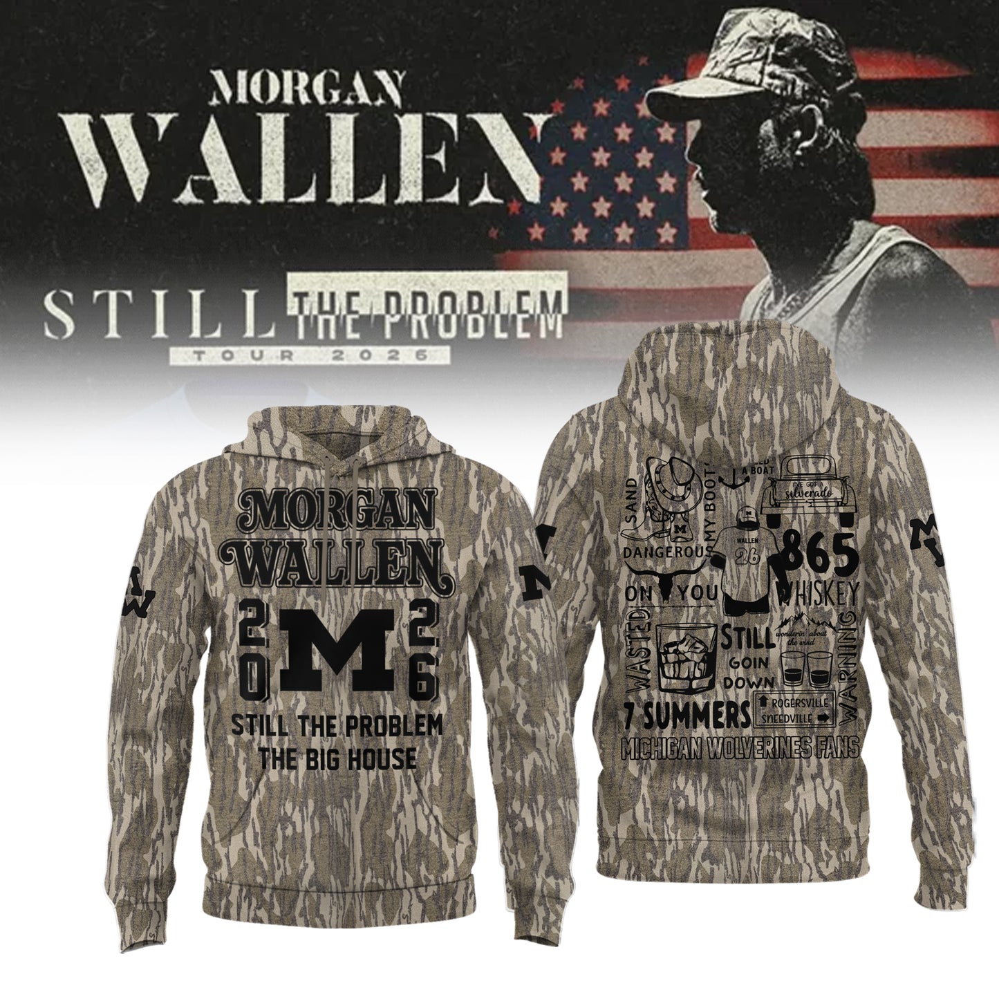 Hoodie MW  x Michigan Wolverines Football - Still The Problem Tour 2026 Hoodie