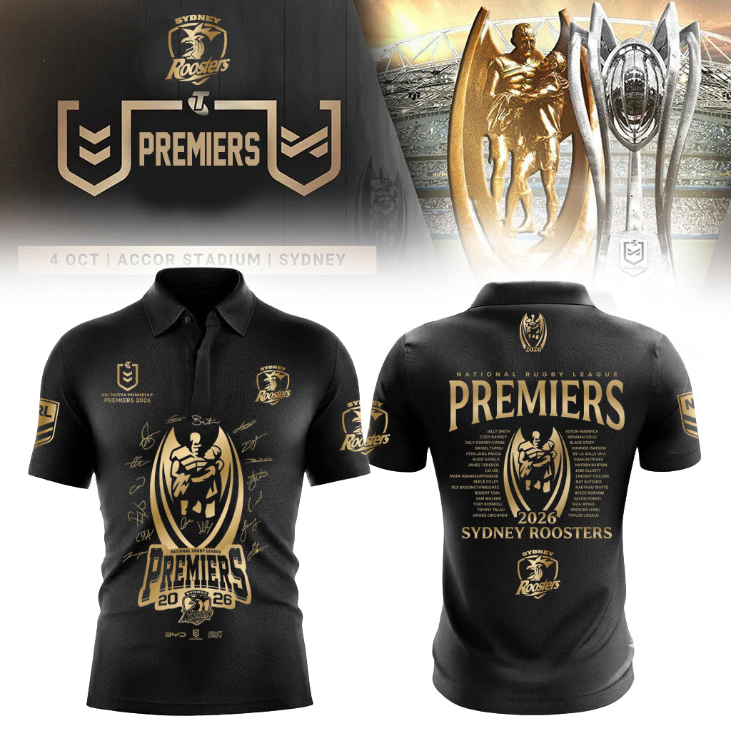 Limited Edition Sydney Roosters 2026 Premiers Polo