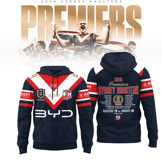 Limited Edition Sydney Roosters 2026 Premiers Hoodie