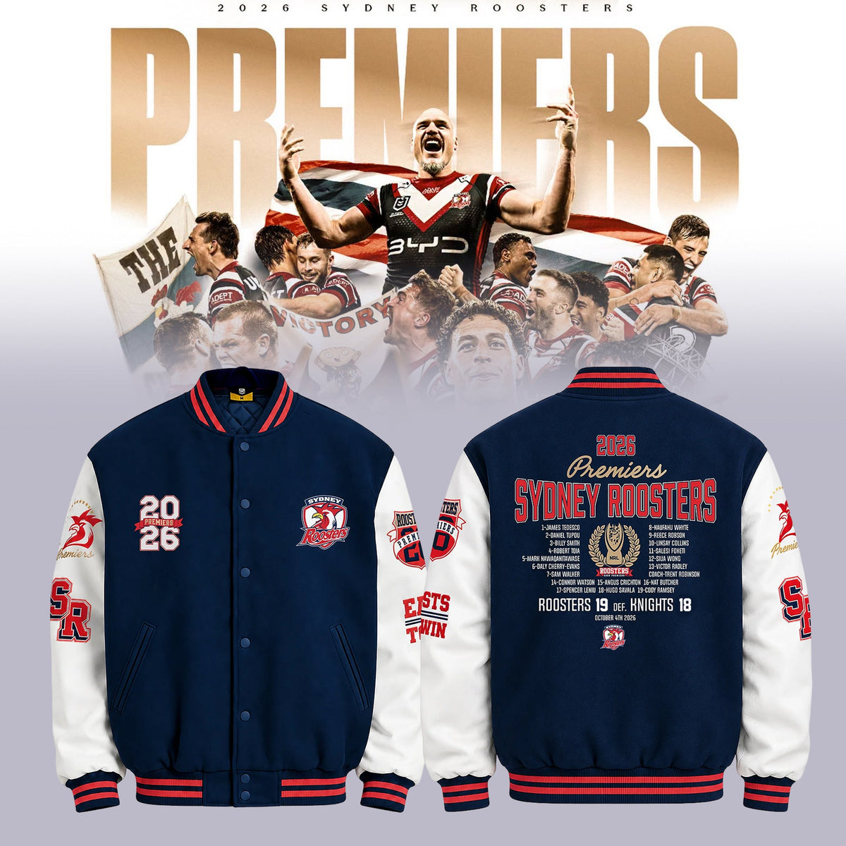 Limited Edition Sydney Roosters 2026 Premiers Jacket