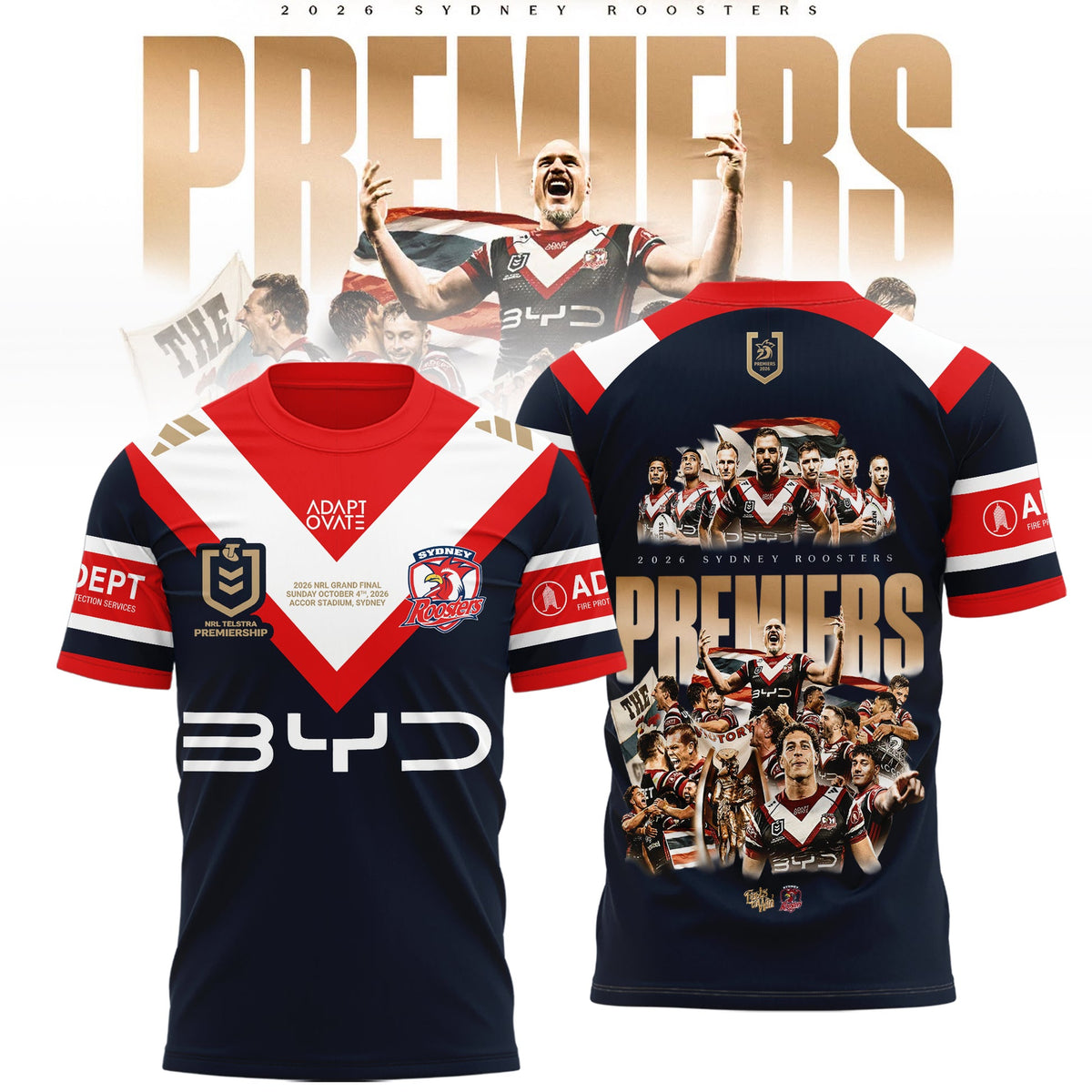 Limited Edition Sydney Roosters  Premiers 2026 Shirt
