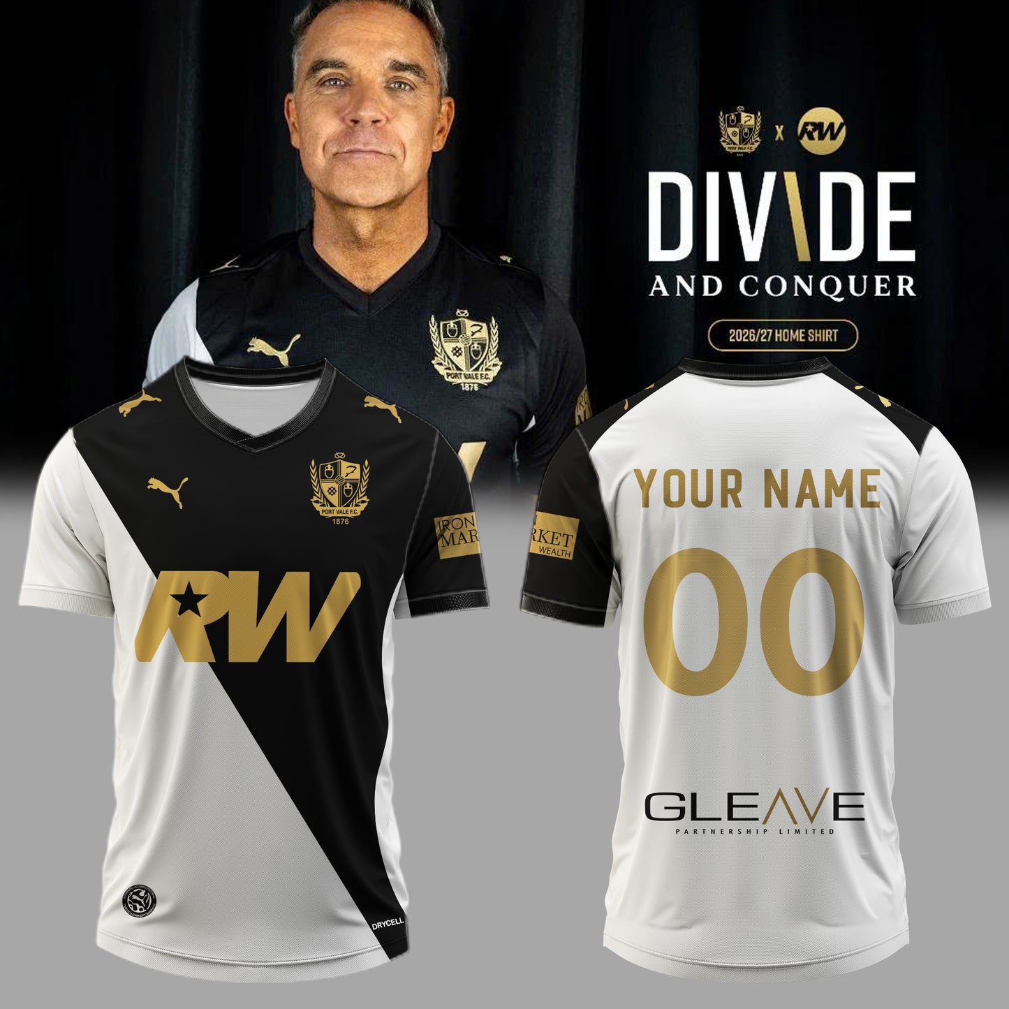 .Robbie Williams BRITPOP World Tour Jersey (Custom Name & Number)