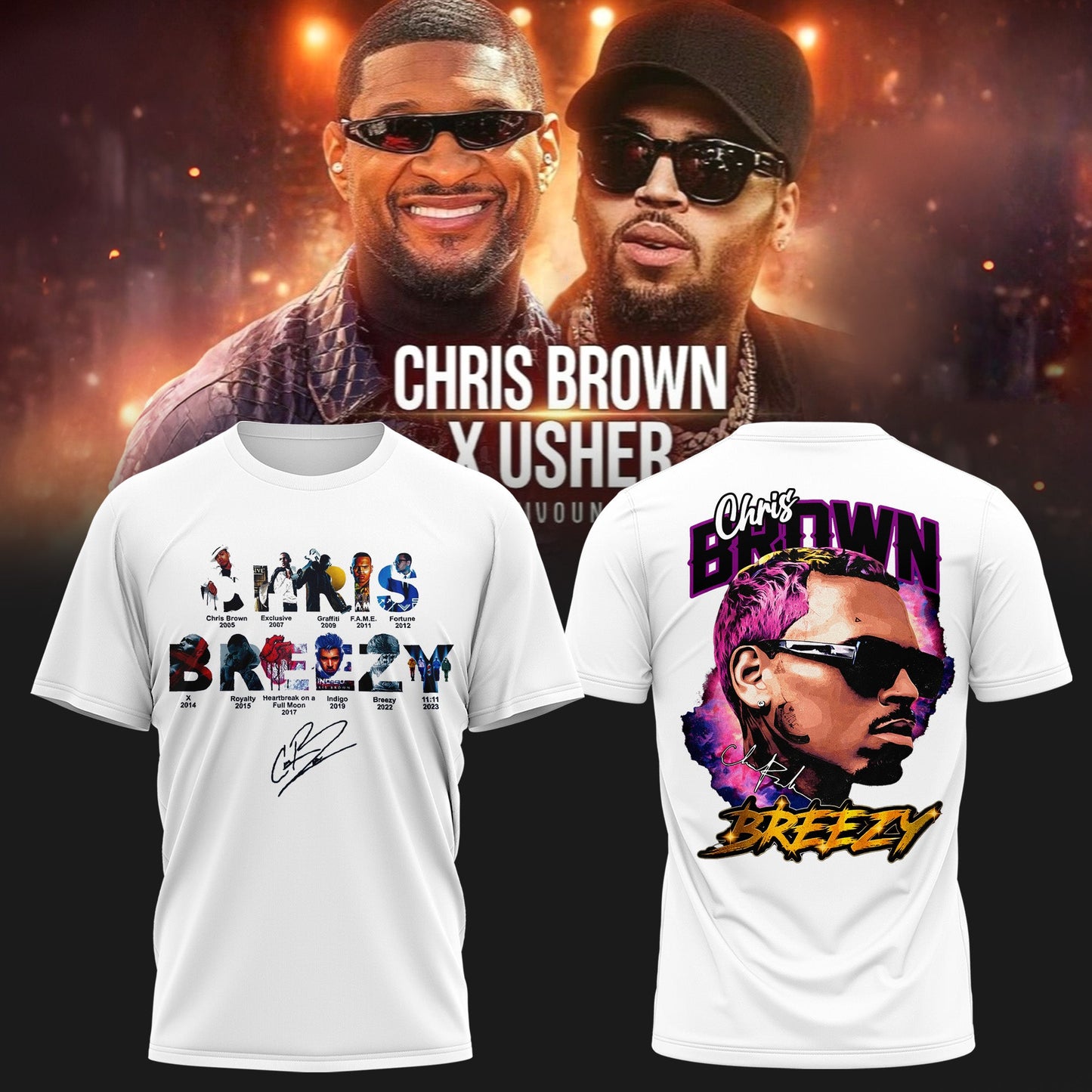 CHRIS BROWN x RAYMOND USHER – R&B TOUR 2026 Collection T-shirt