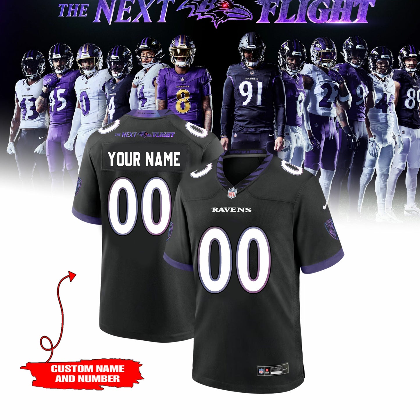 Limited Edition B.Ravens The Next Flight Football Jersey