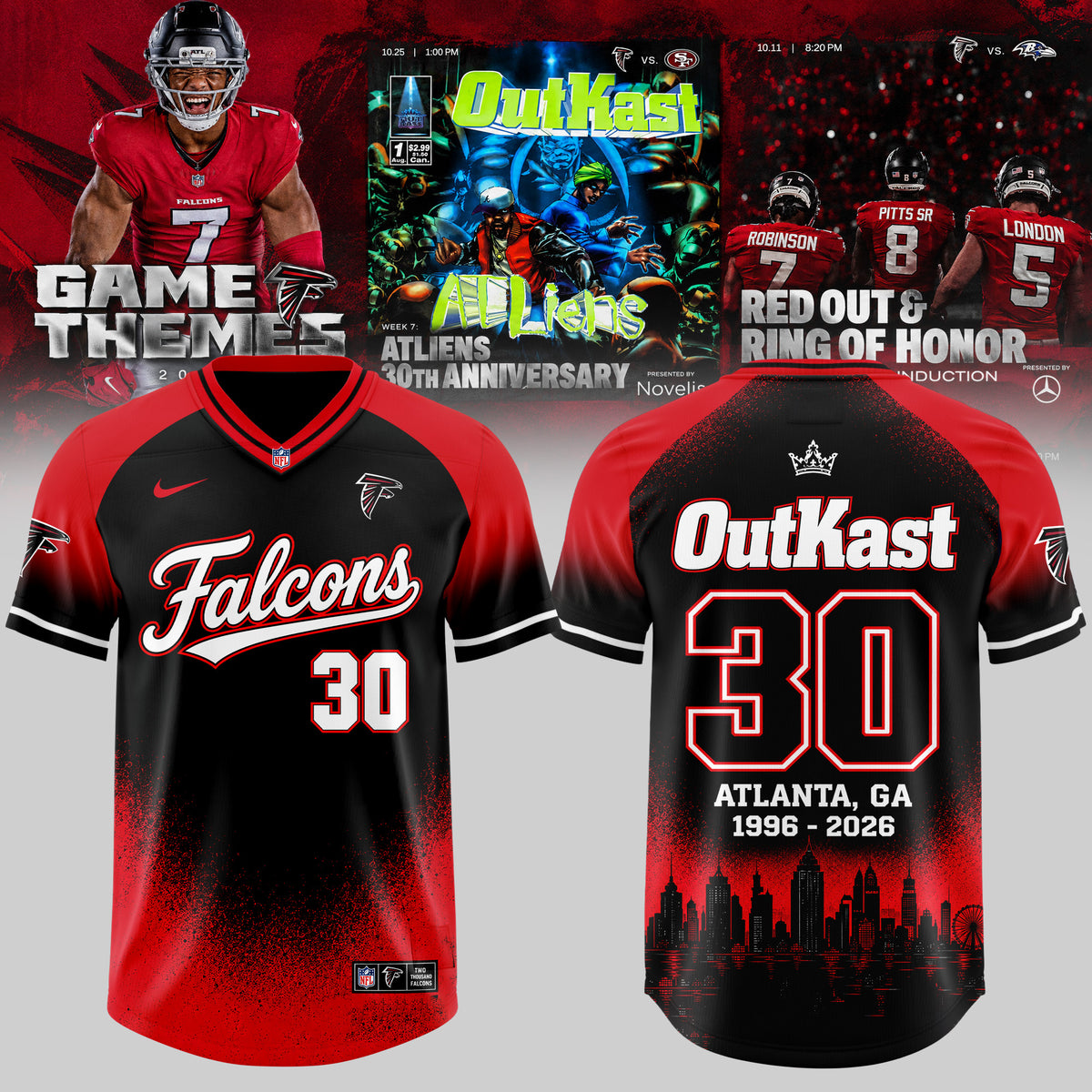 _ FALCONS × OUTKAST ATLiens 30TH ANNIVERSARY 2026 Edition Football Jersey