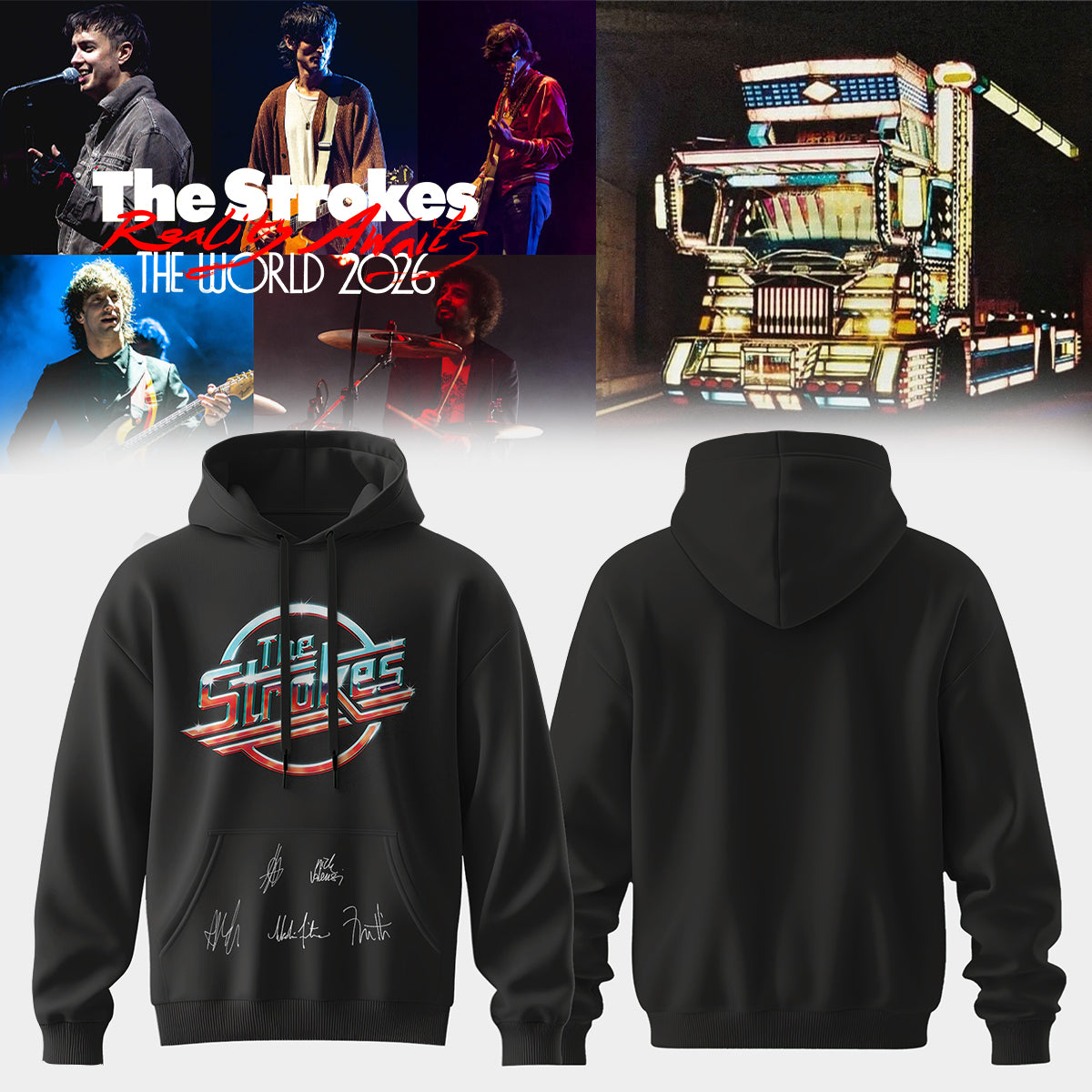 .The Strokes Reality Awaits World Tour 2026 Limited Edition Signature – Hoodie