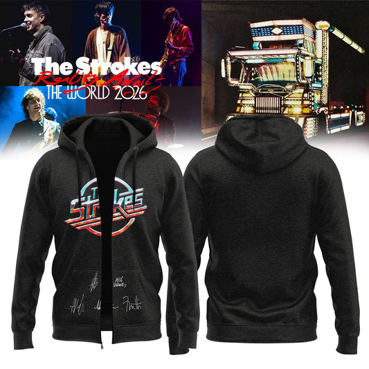 ..The Strokes Reality Awaits World Tour 2026 Limited Edition Signature – Zip Hoodie