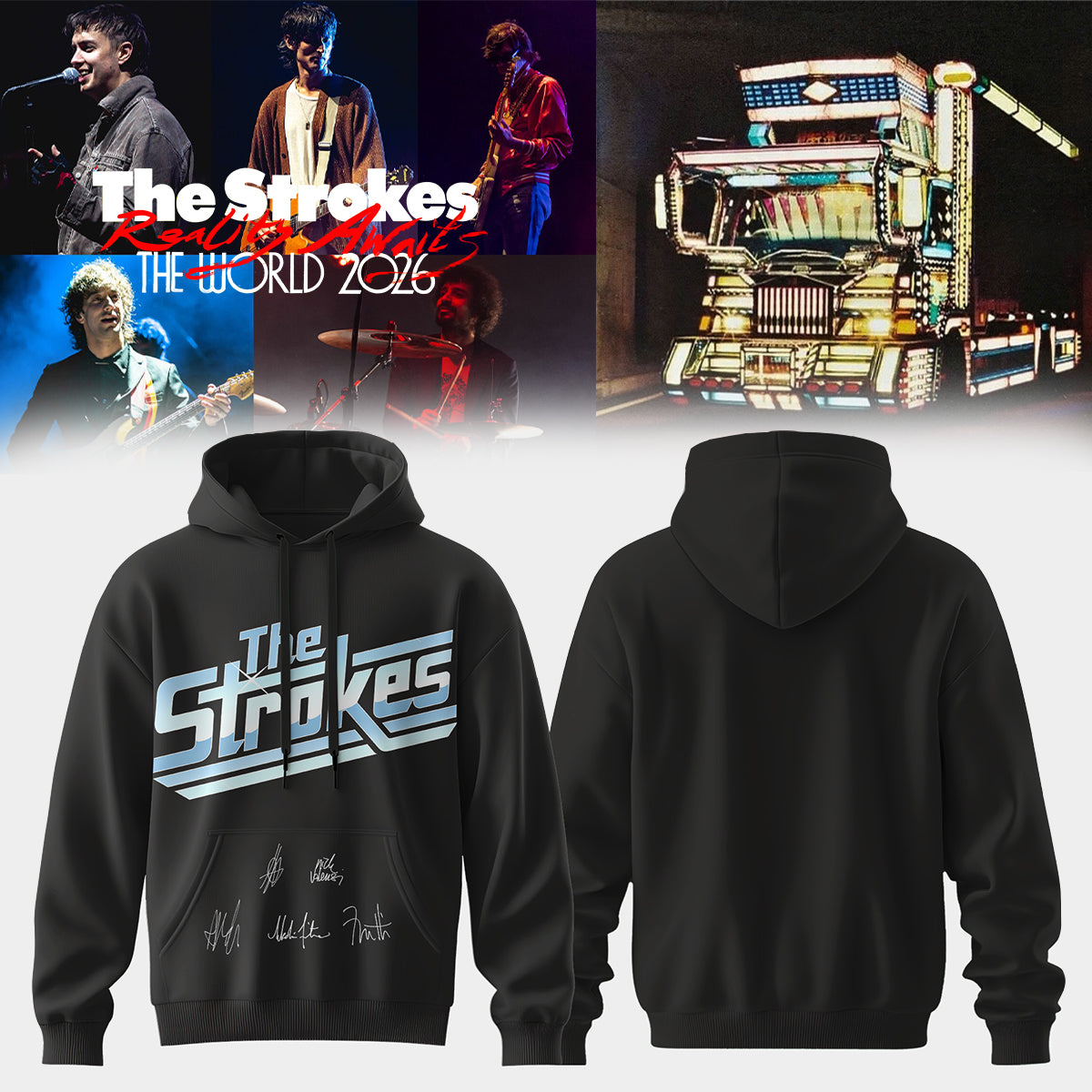.The Strokes Reality Awaits World Tour 2026 Limited Edition Signature – Hoodie