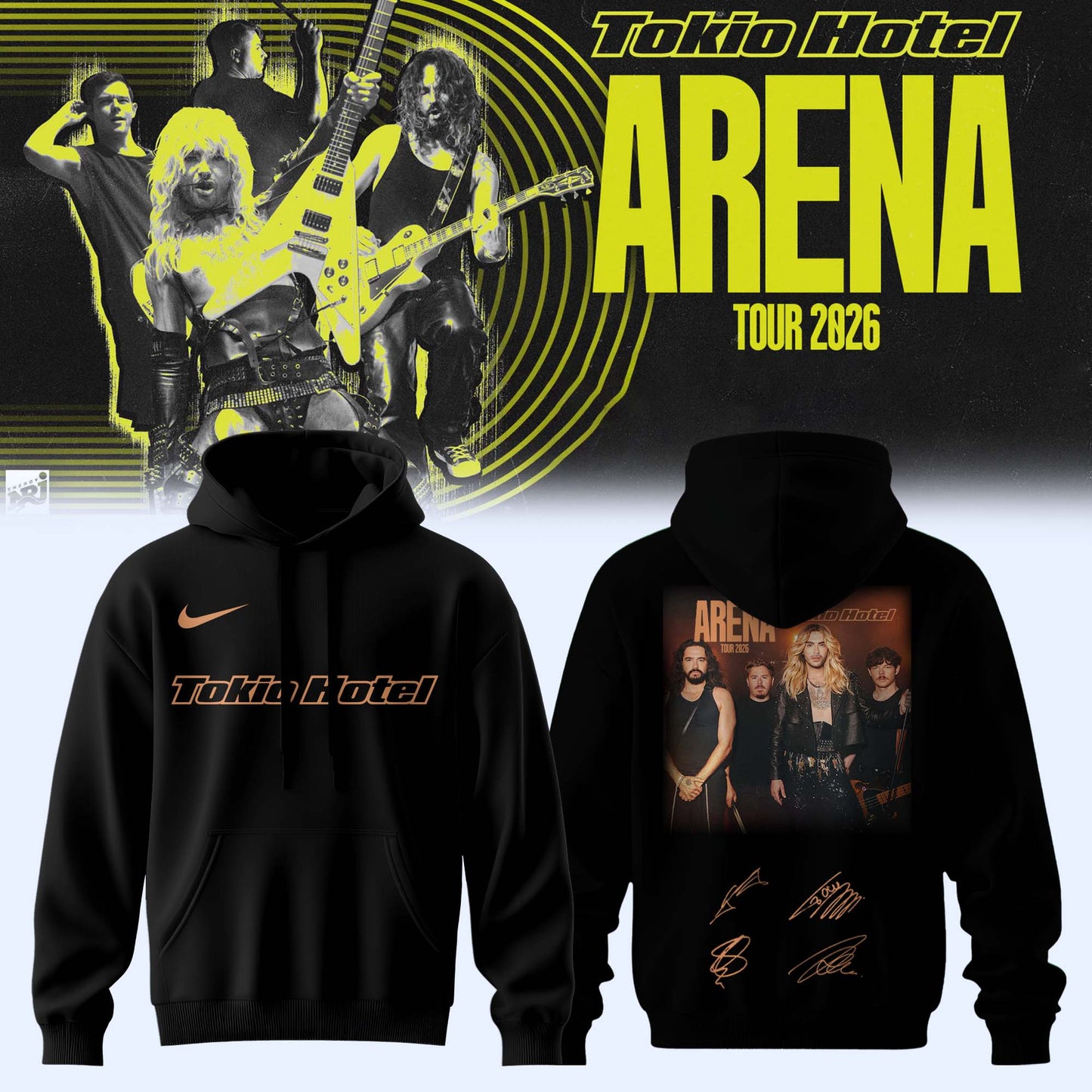 ,,.Tokio Hotel ”ARENA TOUR 2026” Limited Edition Signature – Hoodie