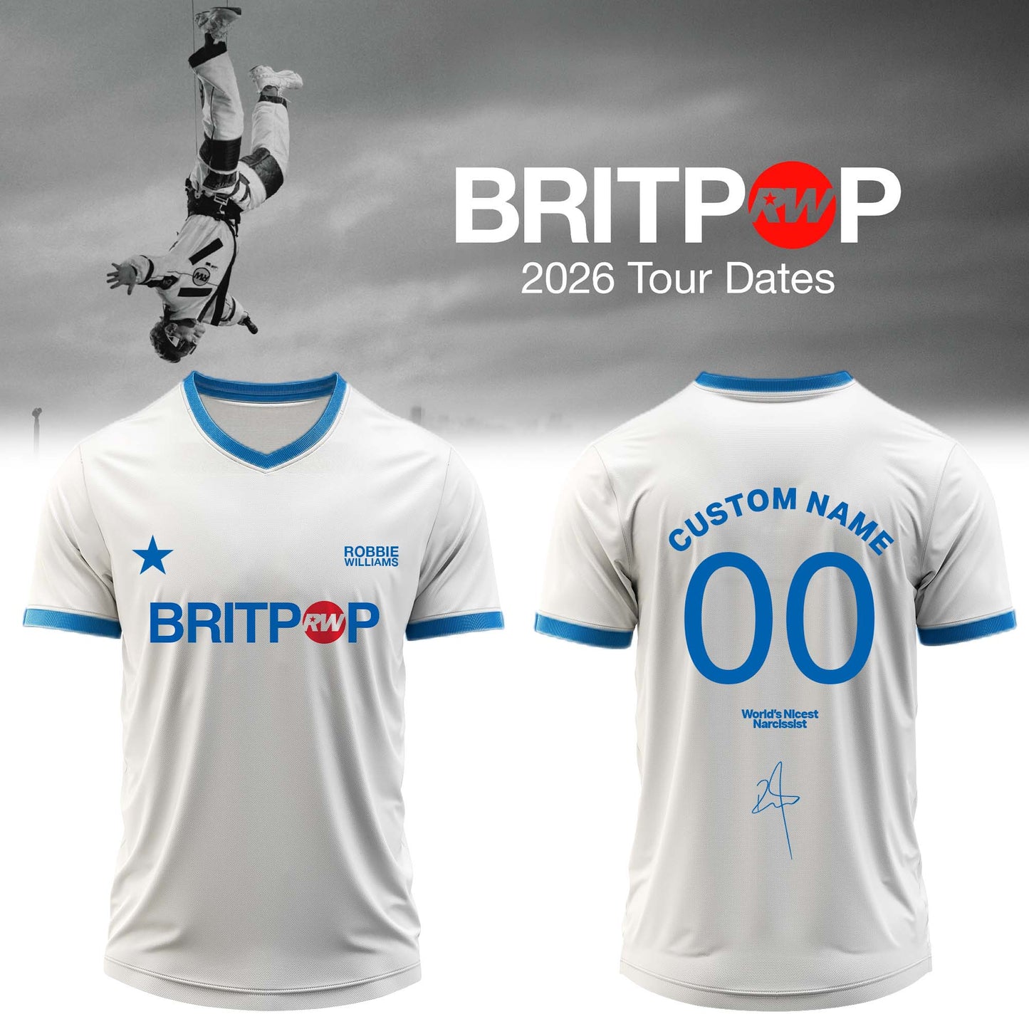 Robbie Williams BRITPOP World Tour Jersey (Custom Name & Number)