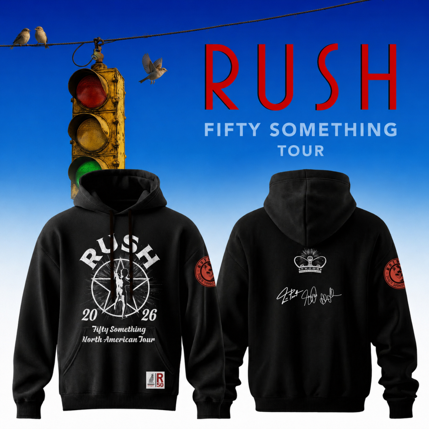 ,,.RUSH “Fifty Something Tour” 2026 Signed – Hoodie