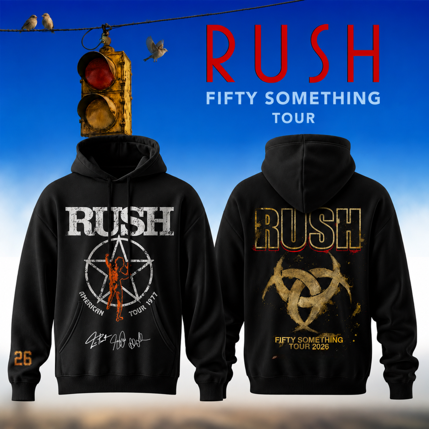 ,,.RUSH “Fifty Something Tour” 2026 Signed – Hoodie