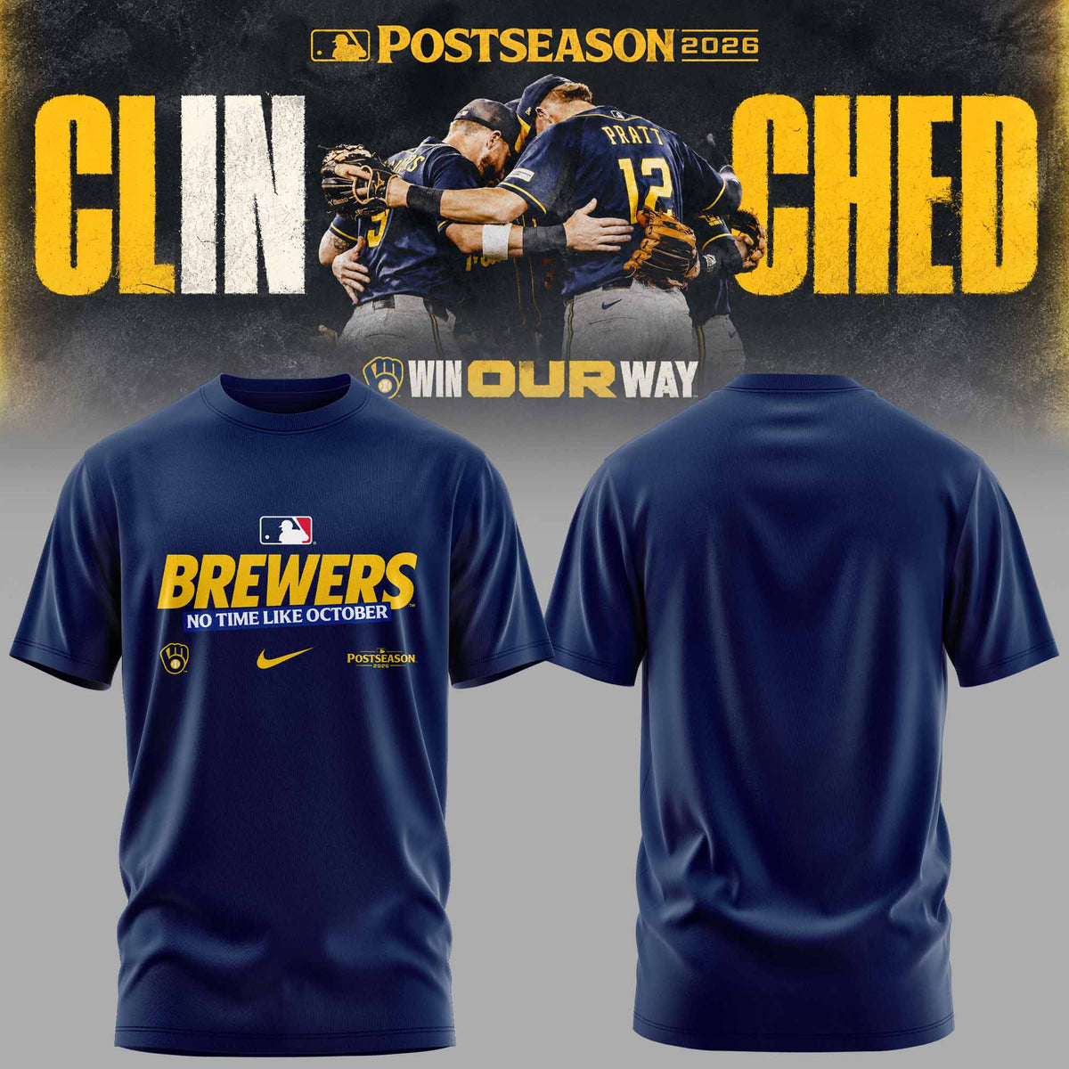 Milwaukee Brewers Postseason 2026 3D All-Over Print Graphic T-Shirt V5
