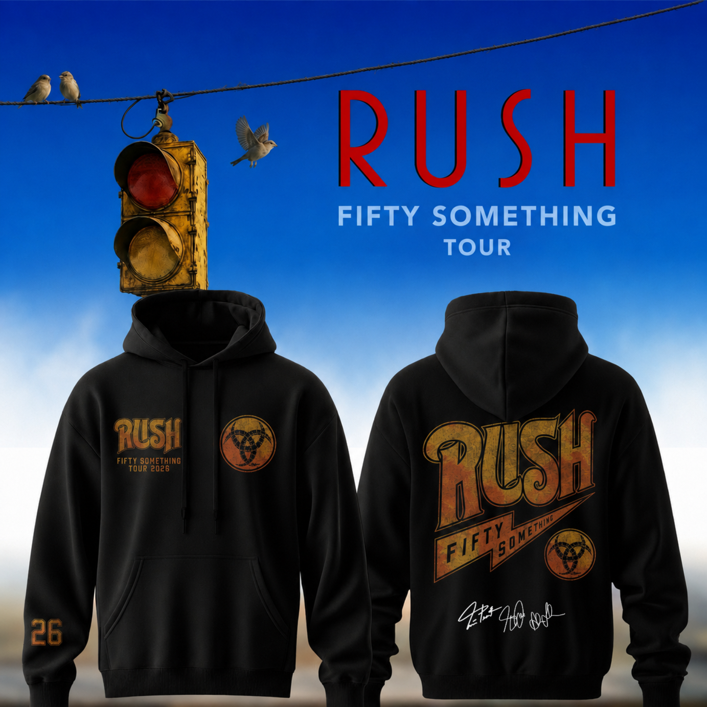 ,,.RUSH “Fifty Something Tour” 2026 Signed – Hoodie