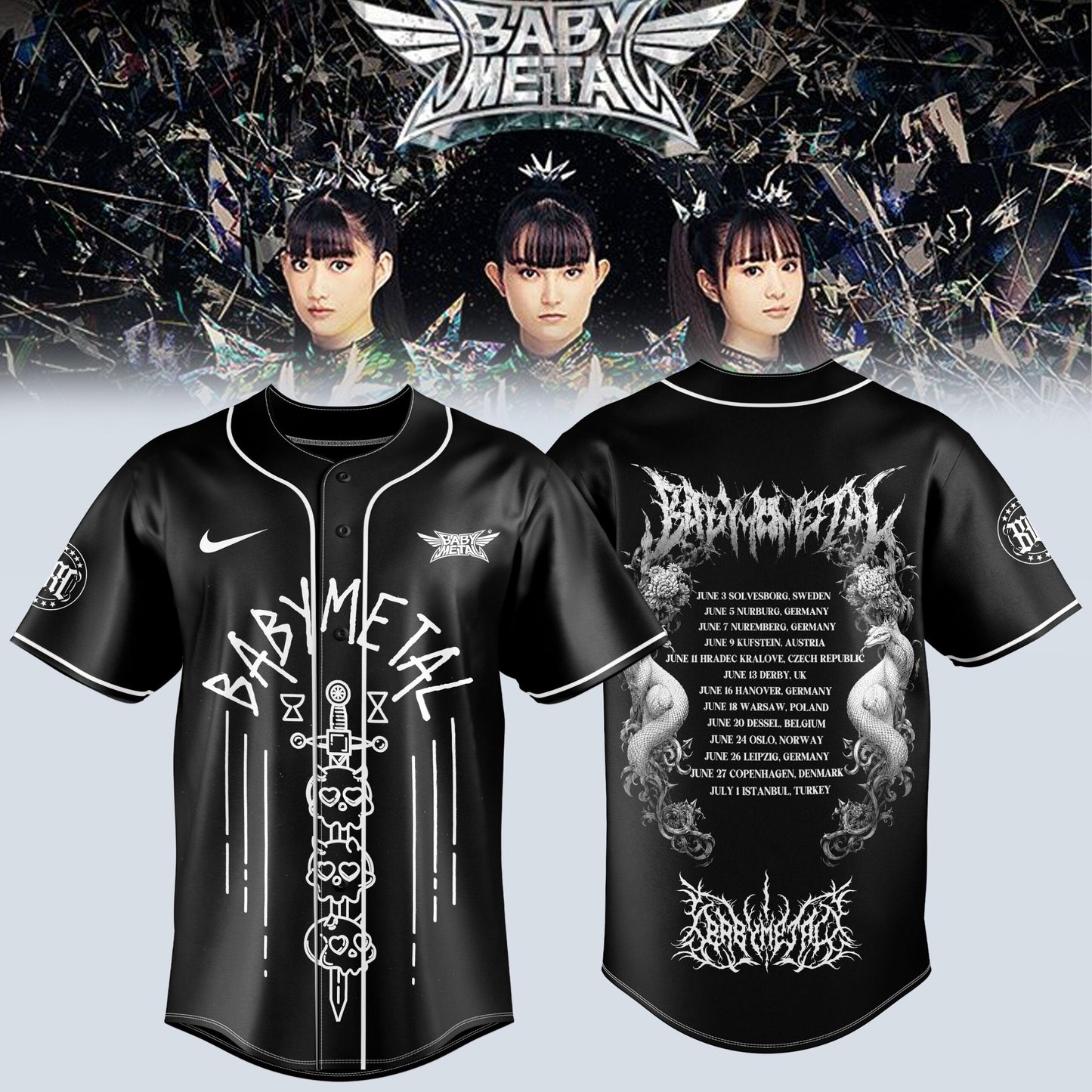 BbyMtl World Tour 2026 3D All-Over Print Baseball Jersey V2