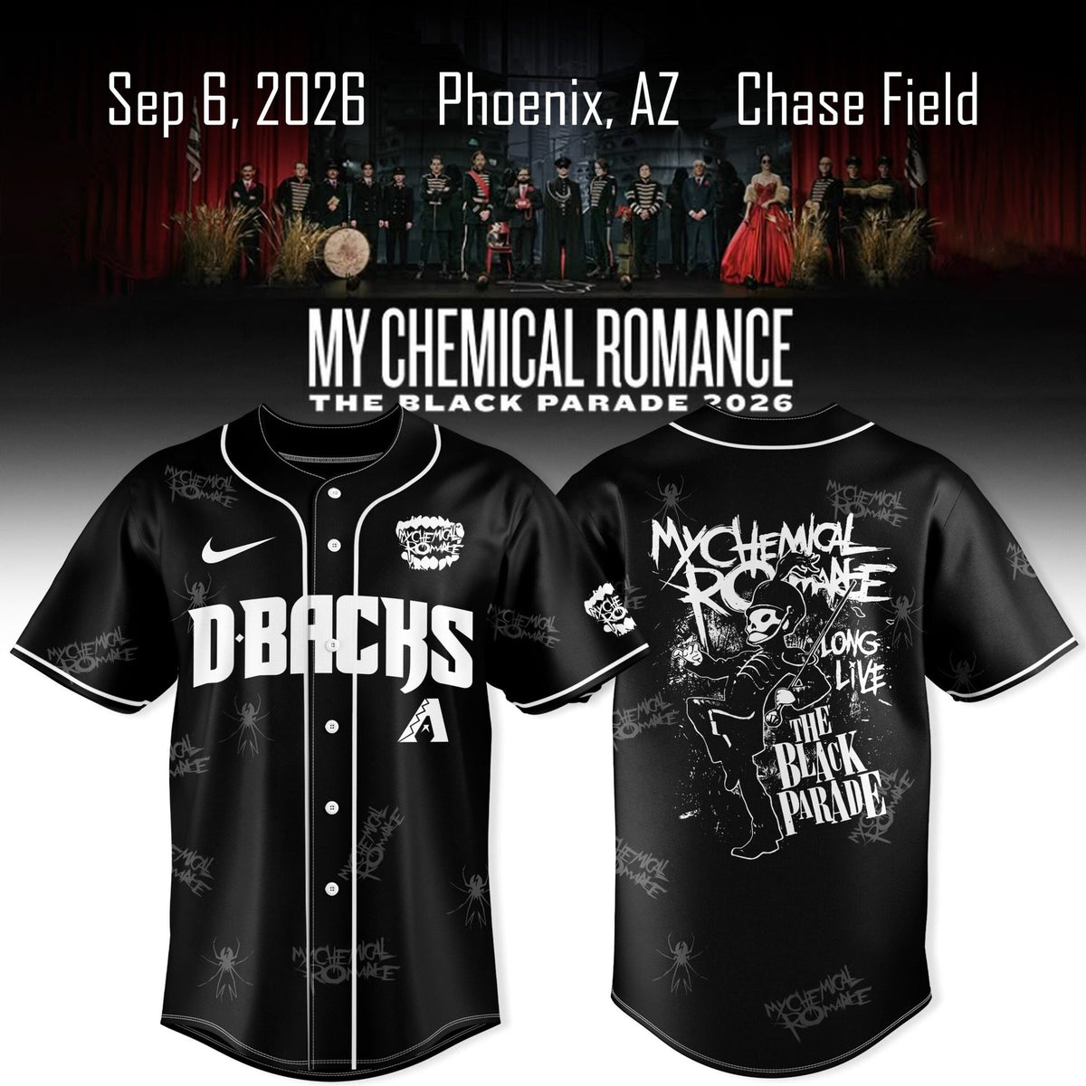 My Chemical Romance x D-backs The Black Parade 2026 Jersey