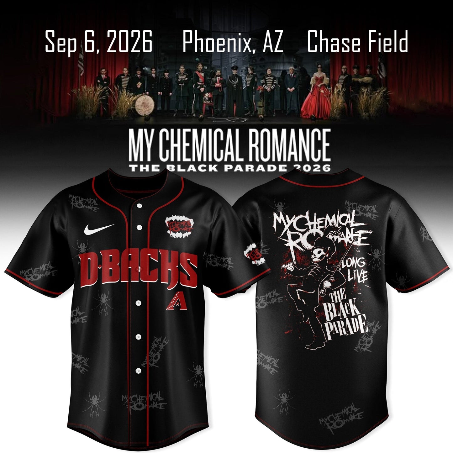 My Chemical Romance x D-backs The Black Parade 2026 Jersey