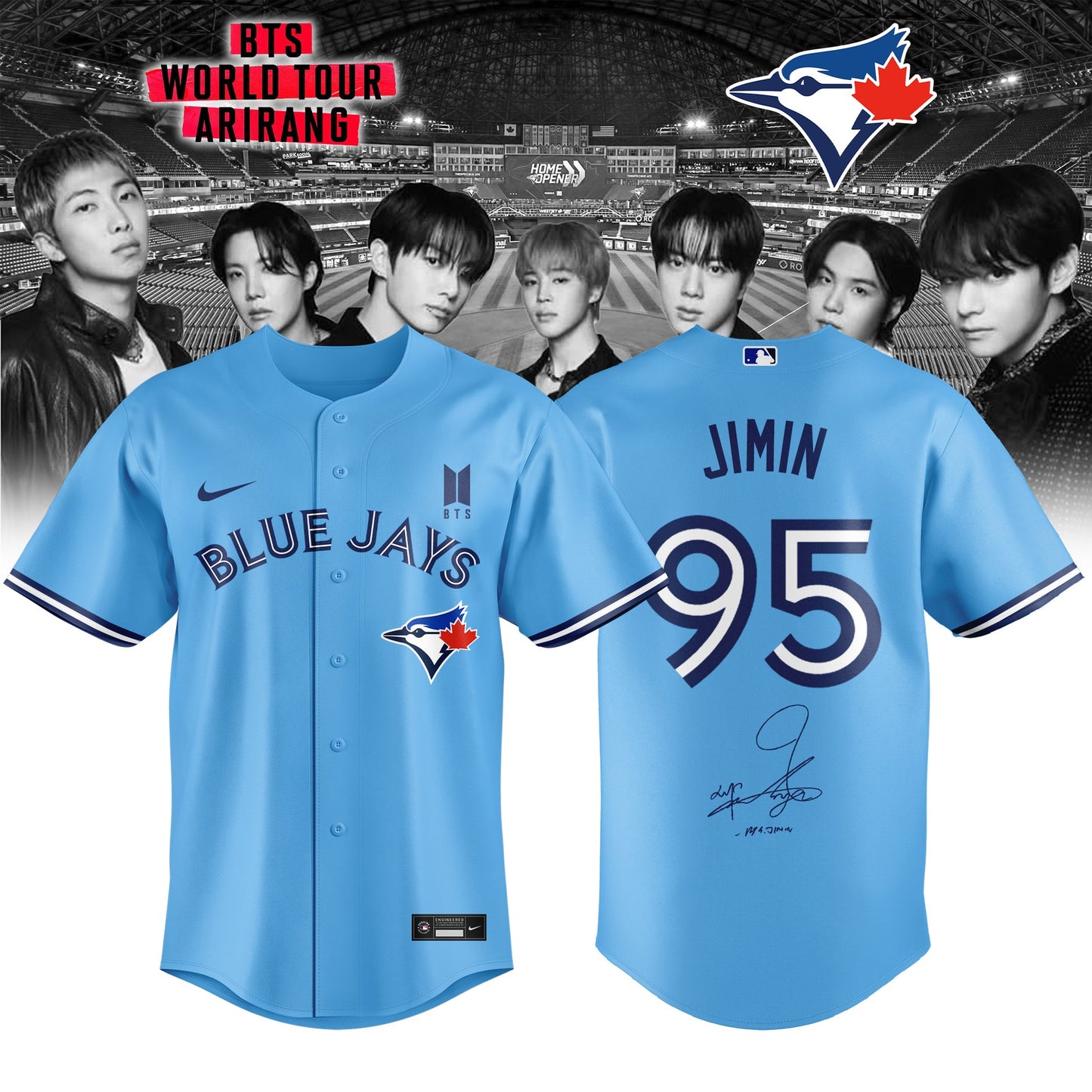 Toronto Blue Jays x JIMIN 95 BTS World Tour 2026 Limited Edition Jersey