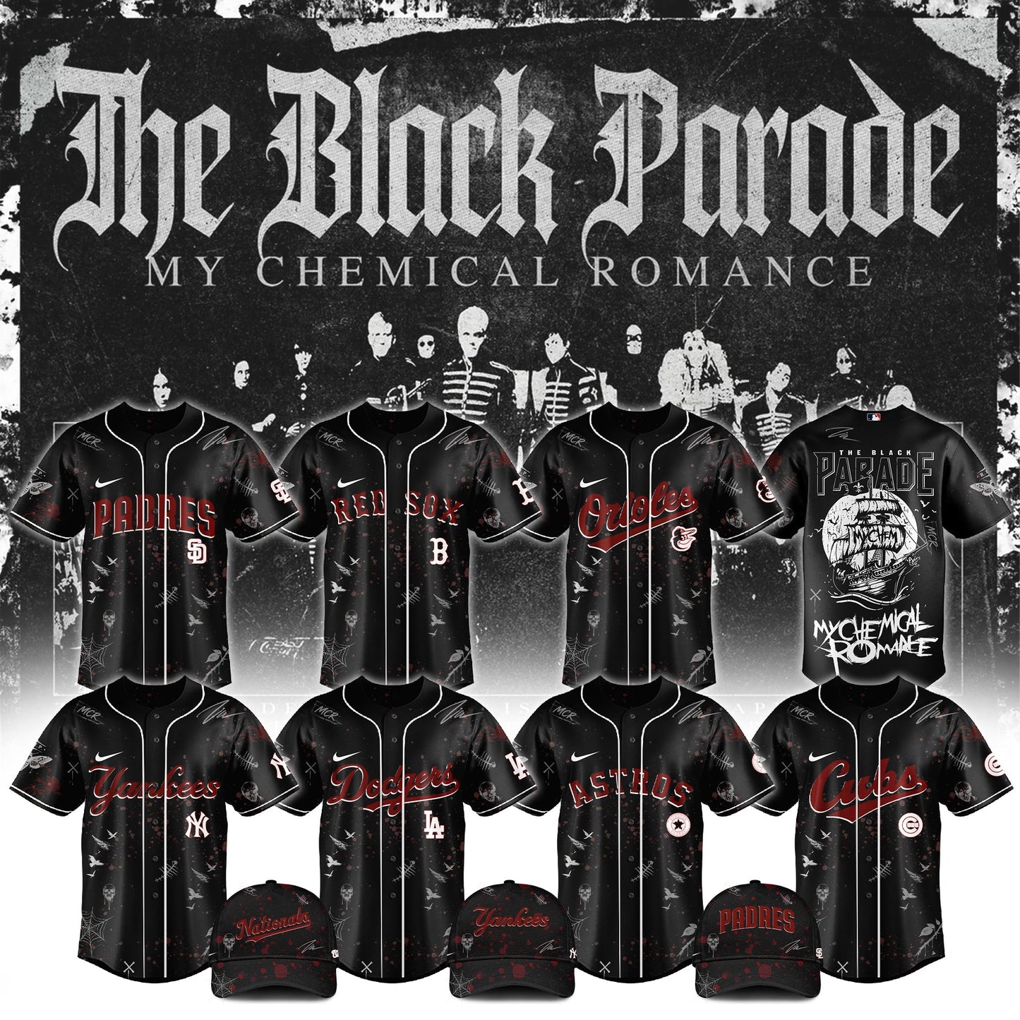 All Team x MCR The Black Parade Tour 2026 Jersey Limited Edition V2