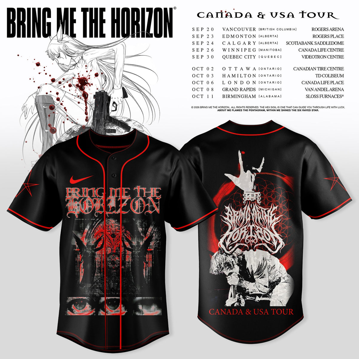 BRING ME THE HORIZON — CANADA & USA TOUR JERSEY
