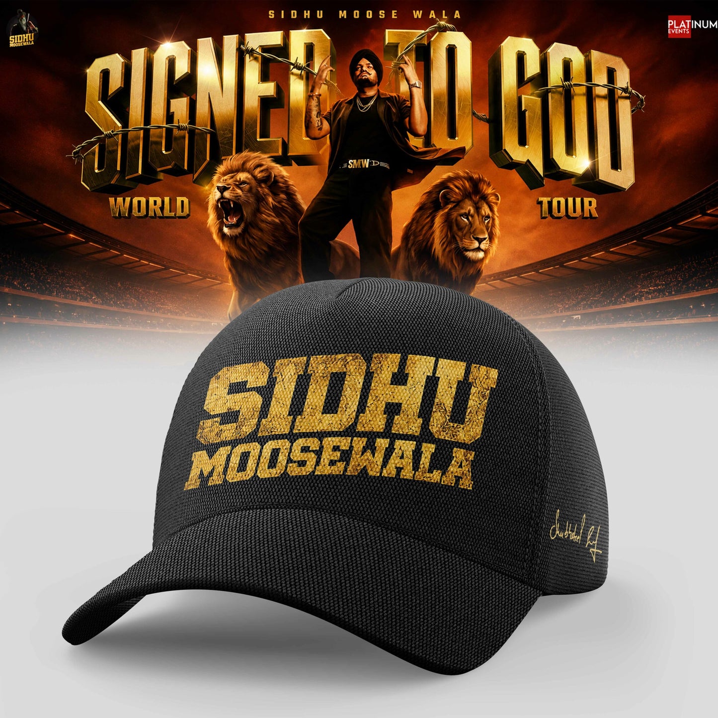 SIDHU MOOSE WALA SIGNED TO GOD TOUR S-CAP