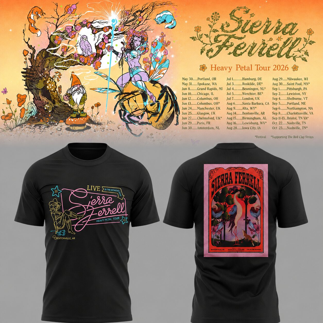 Limited Edition Heavy Petal Tour 2026 in Bentonville,AR Shirt