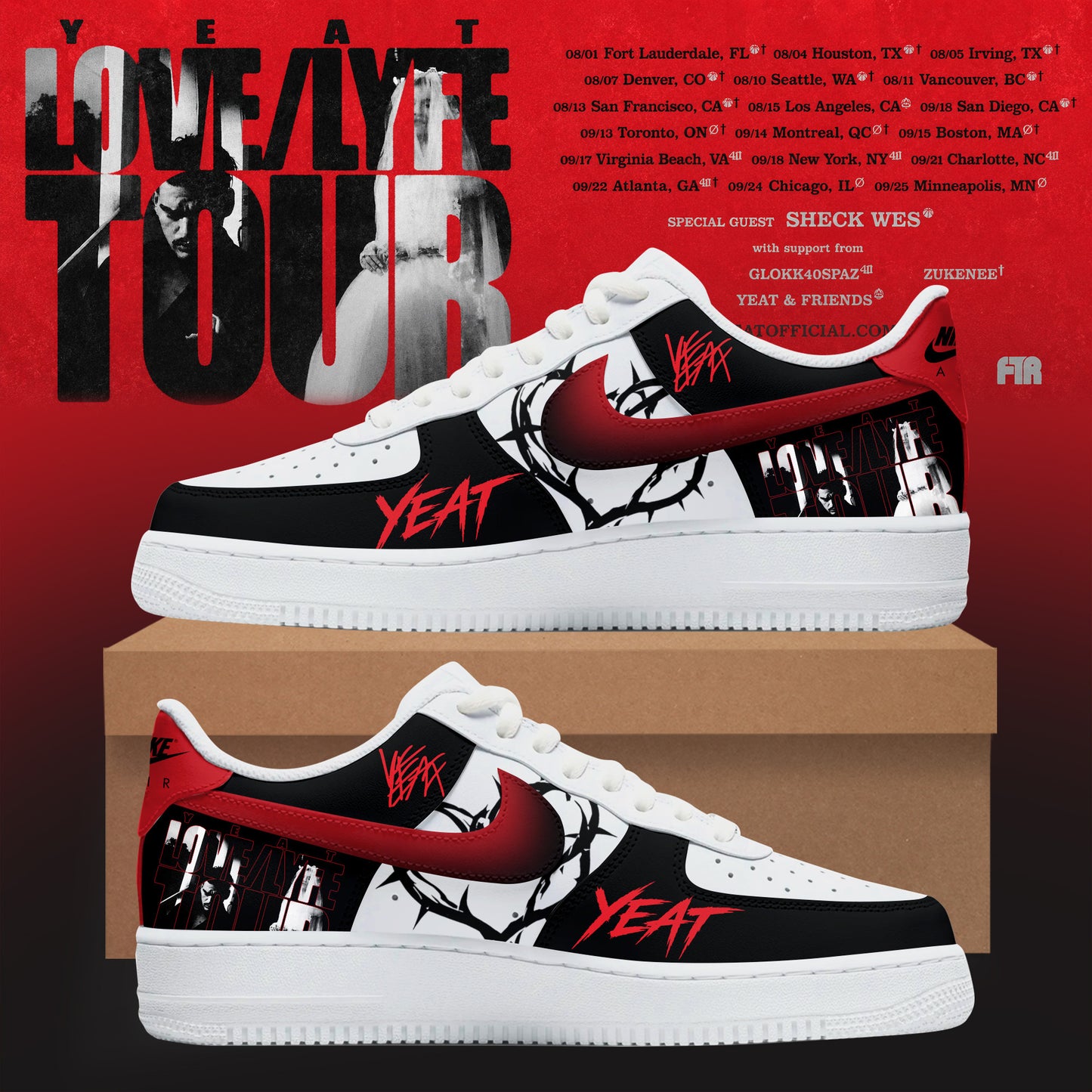 _Love/Lyfe Tour Premium Custom Leather Graphic Shoes