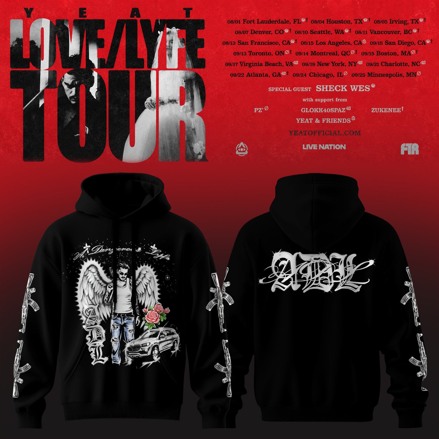 _YEAT – LOVE/LYFE TOUR Hoodie Premium Graphic