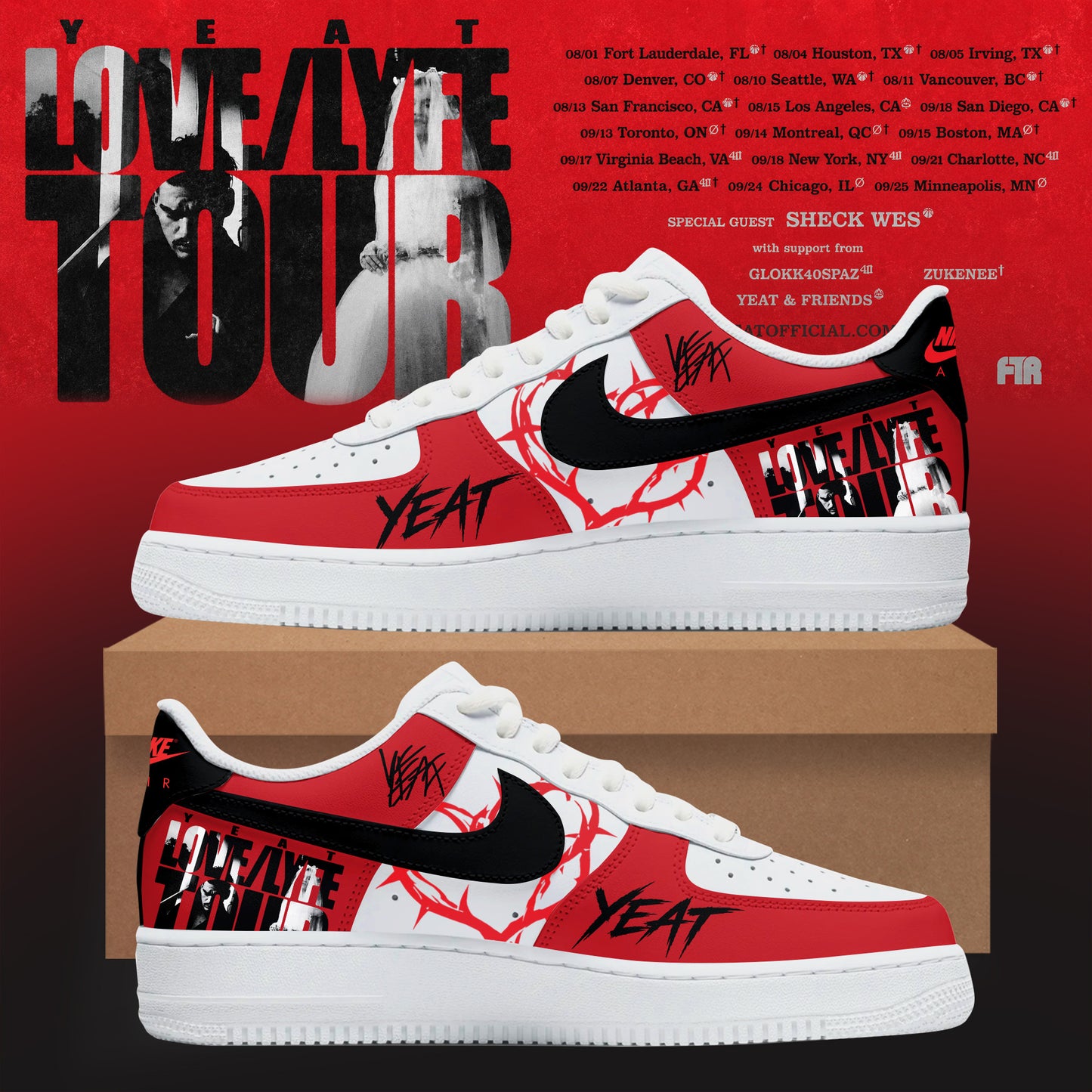 _Love/Lyfe Tour Premium Custom Leather Graphic Shoes
