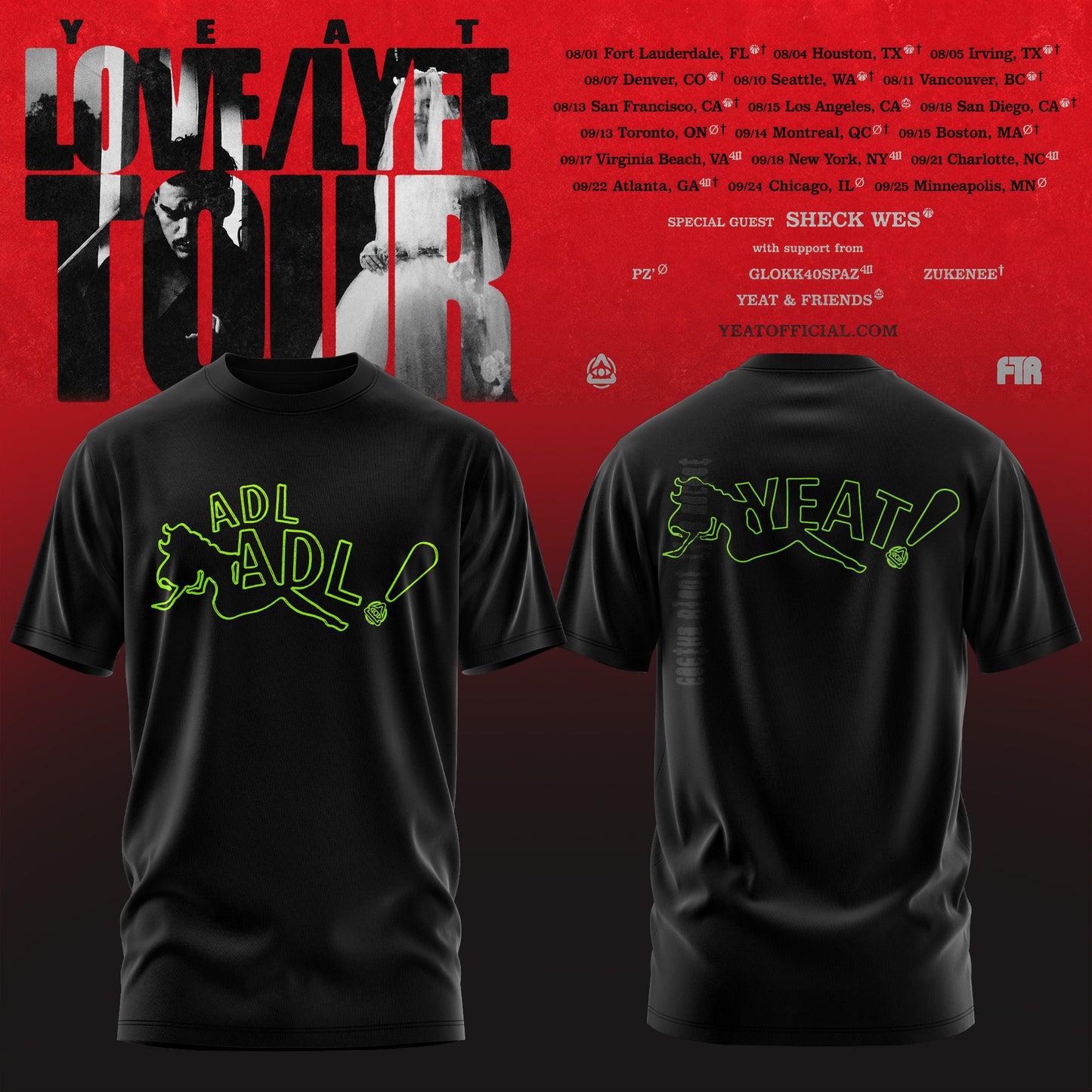 _YEAT – LOVE/LYFE TOUR T-Shirt Premium Graphic