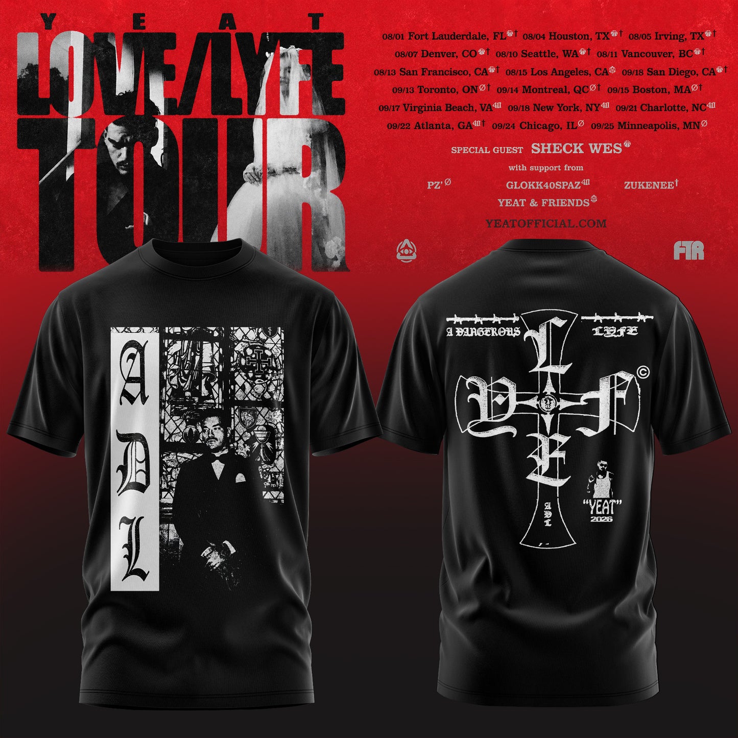 _YEAT – LOVE/LYFE TOUR T-Shirt Premium Graphic