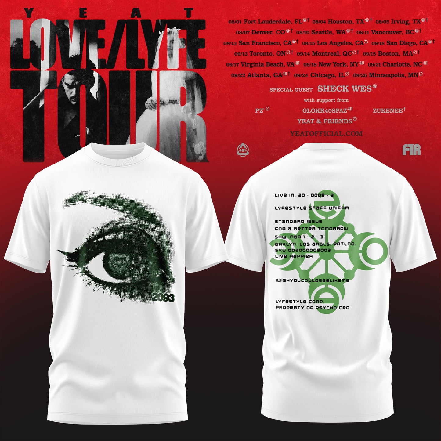 _YEAT – LOVE/LYFE TOUR T-Shirt Premium Graphic