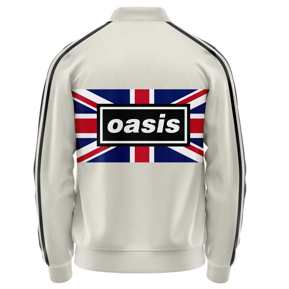 . Limited Edition Oasis “Live ’25” London Cream Flag Zip Jacket
