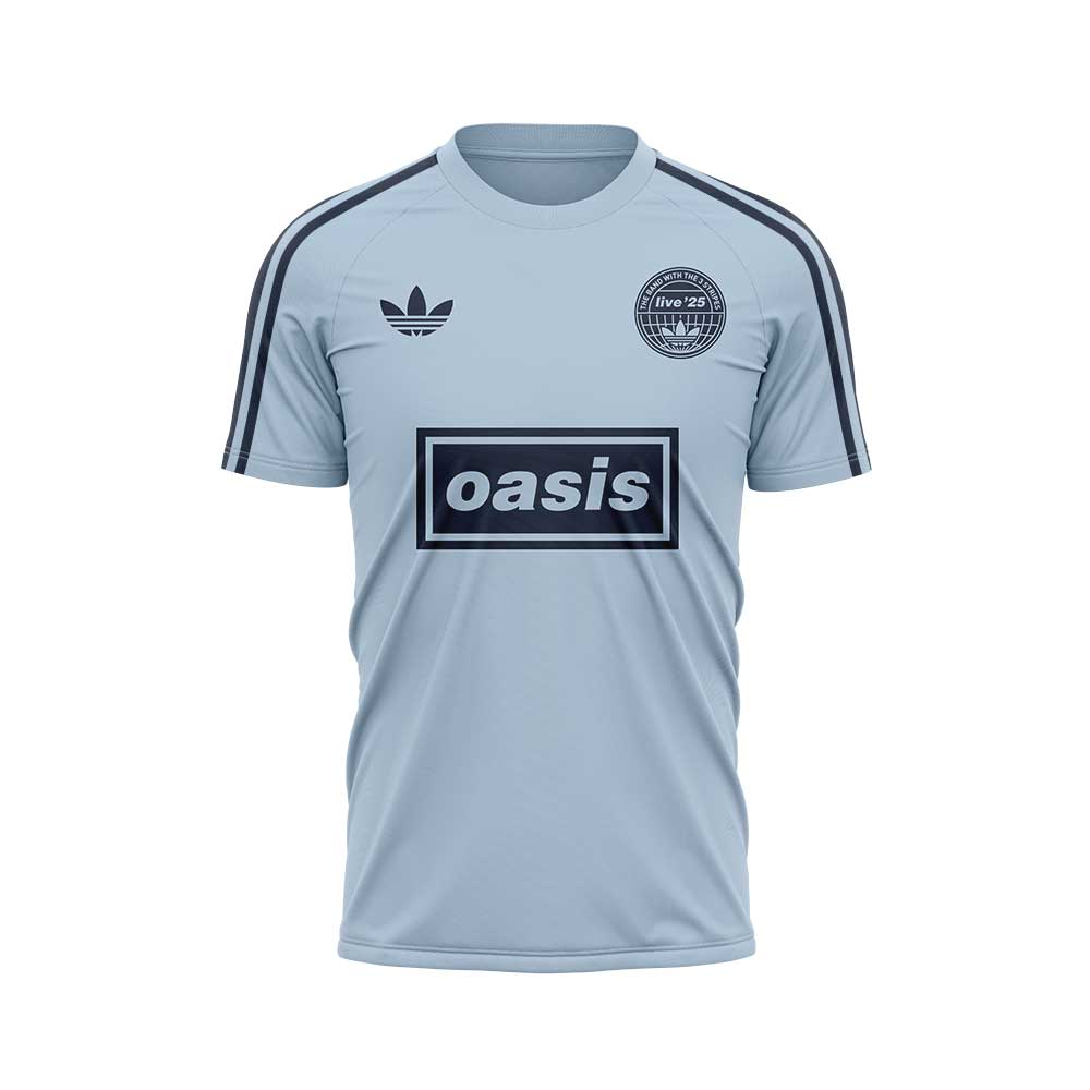 . Limited Edition Oasis “Live ’25” London Deep Blue Flag Raglan Shirt