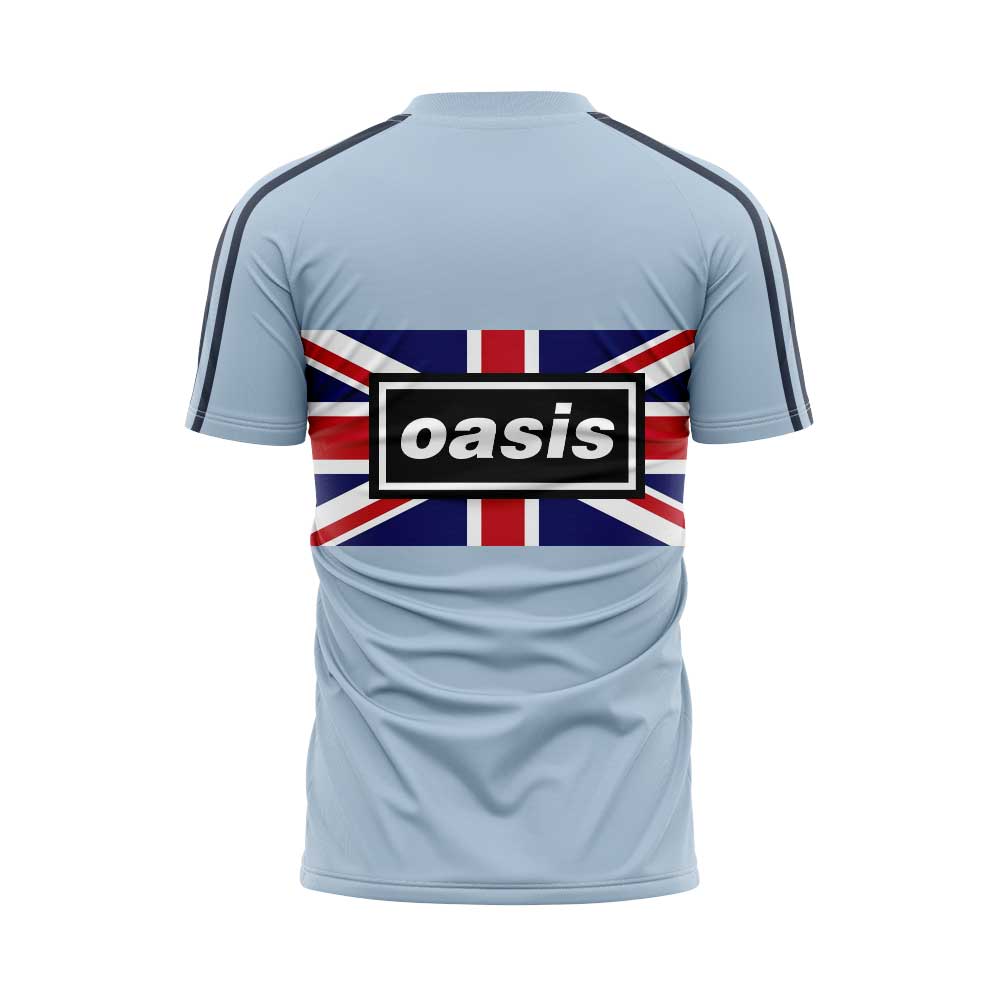 . Limited Edition Oasis “Live ’25” London Deep Blue Flag Raglan Shirt