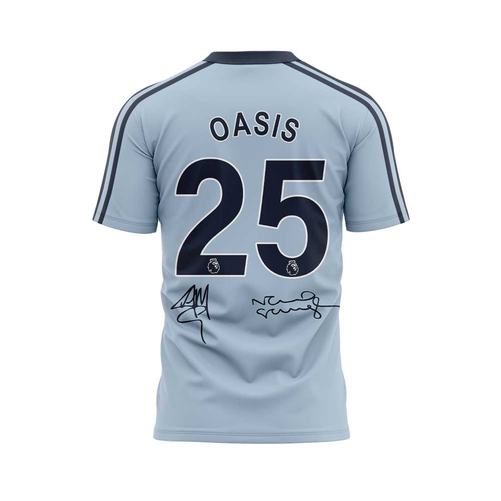 . Limited Edition Oasis “Live ’25” London Ocean Blue Oasis 25 Signature Shirt