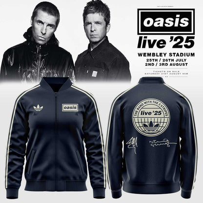 . Limited Edition Oasis “Live ’25” London Deep Blue Signature Zip Jacket