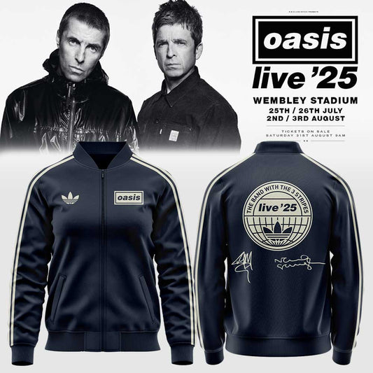 . Limited Edition Oasis “Live ’25” London Deep Blue Signature Zip Jacket