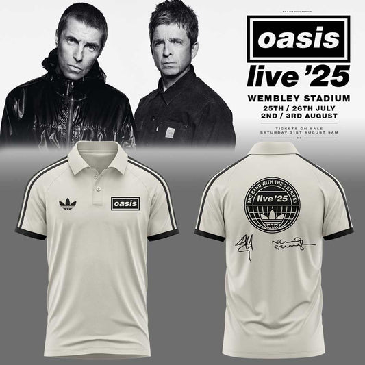 . Limited Edition Oasis “Live ’25” London Cream Signature Raglan Polo